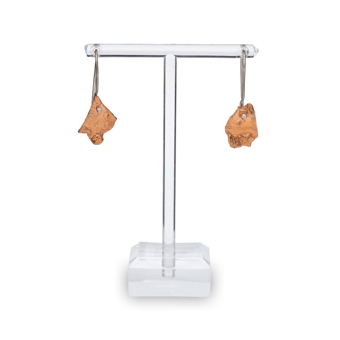 Copper & Silver Melt Earring