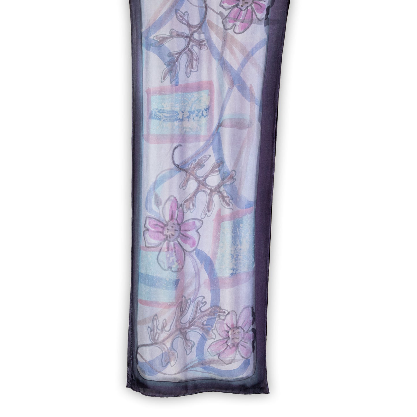 Charmeuse Lavender Floral Scarf
