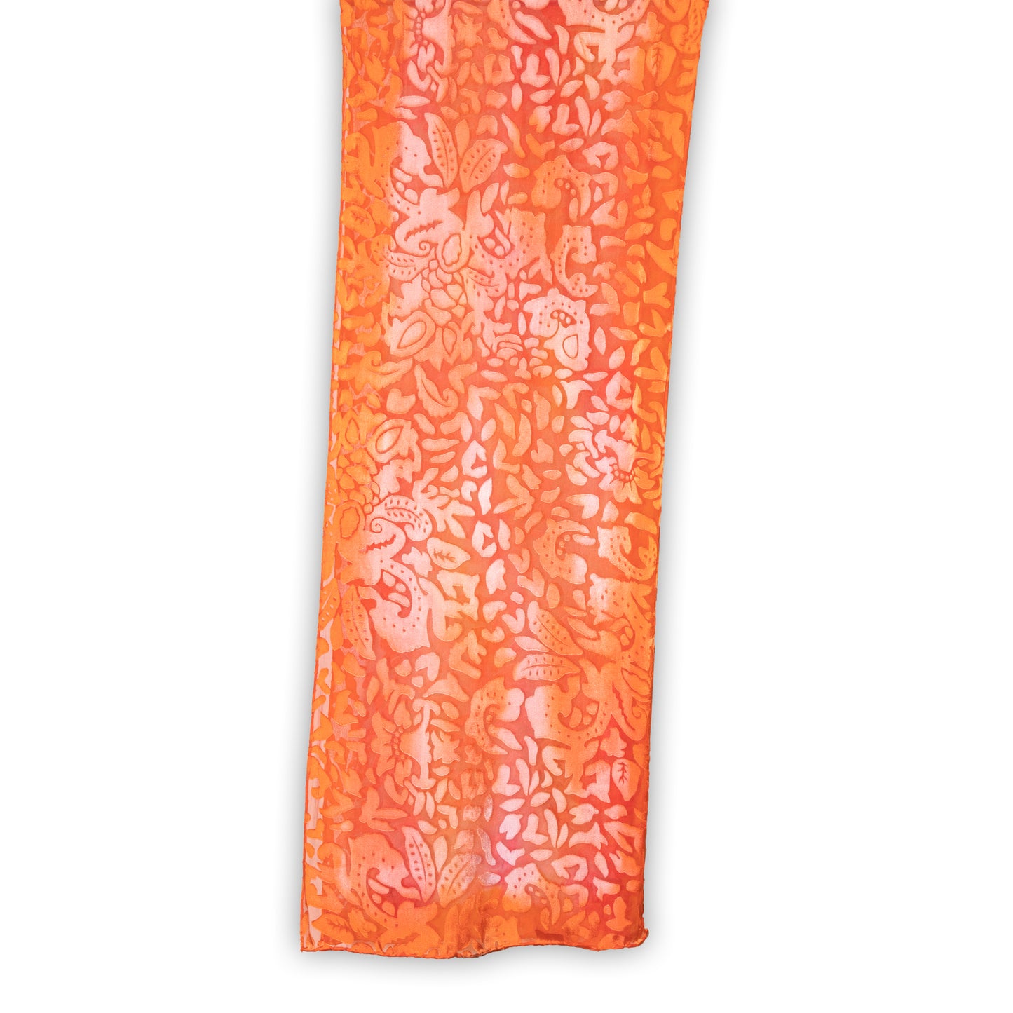 Cut Satin Orange Scarf