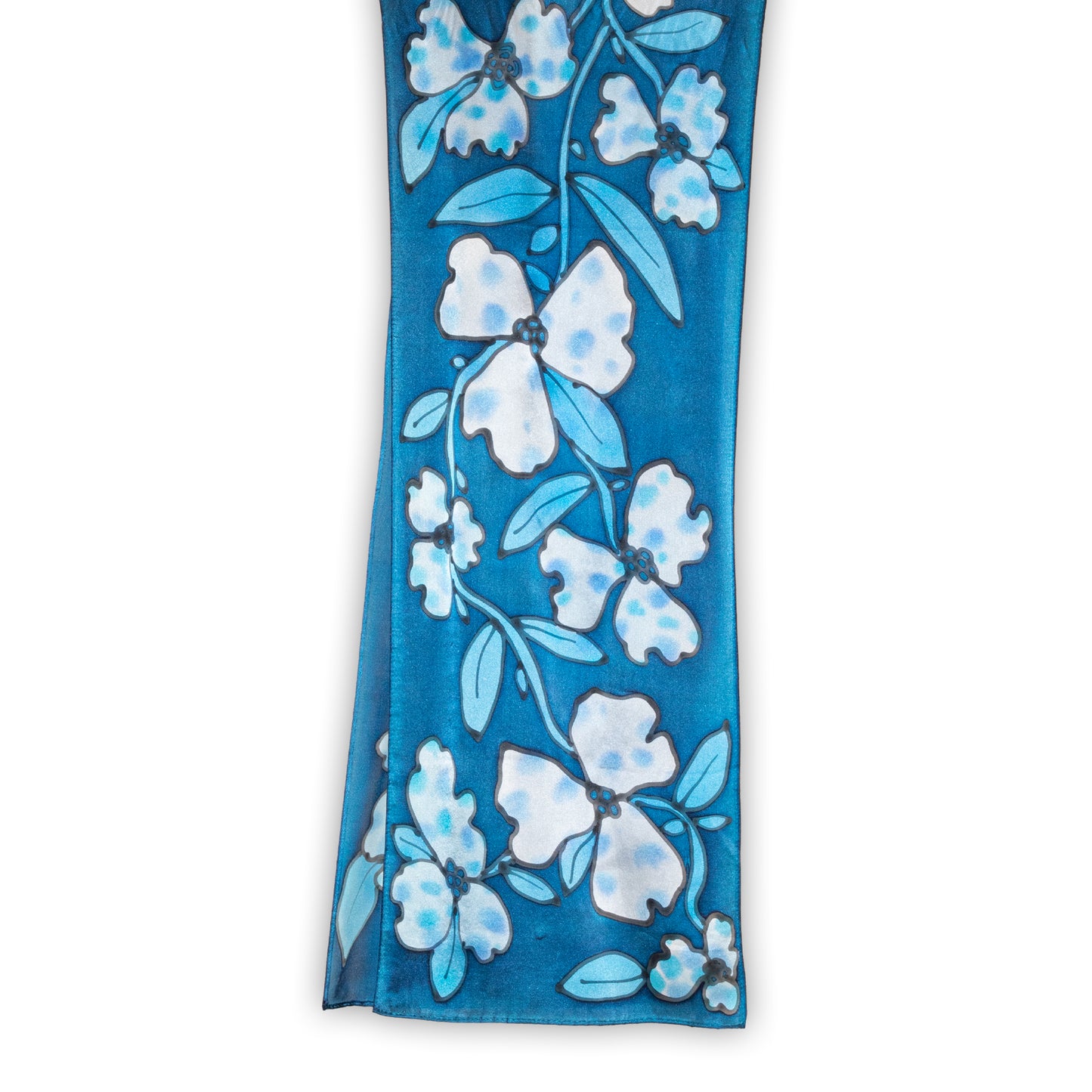 Charmeuse Blue Floral Scarf