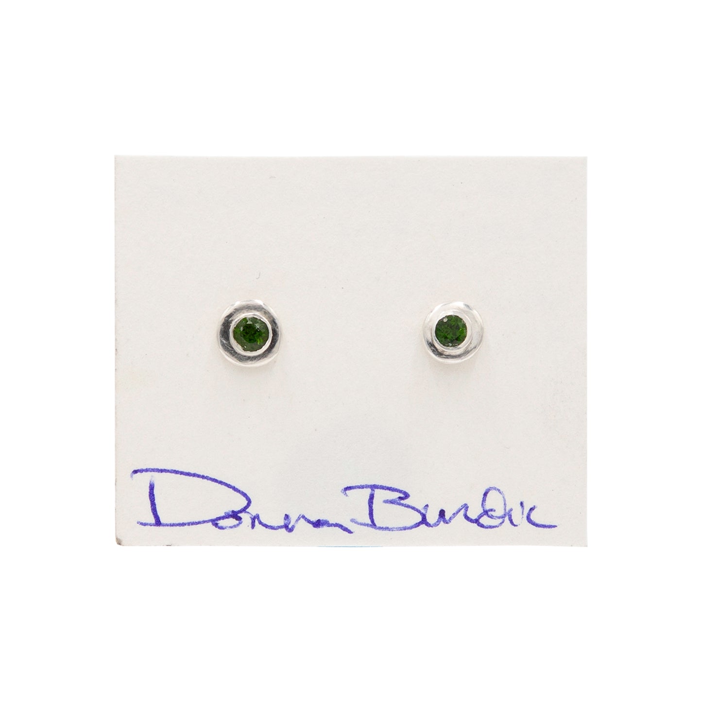 3mm Chrome Diopside Nugget Post Earring