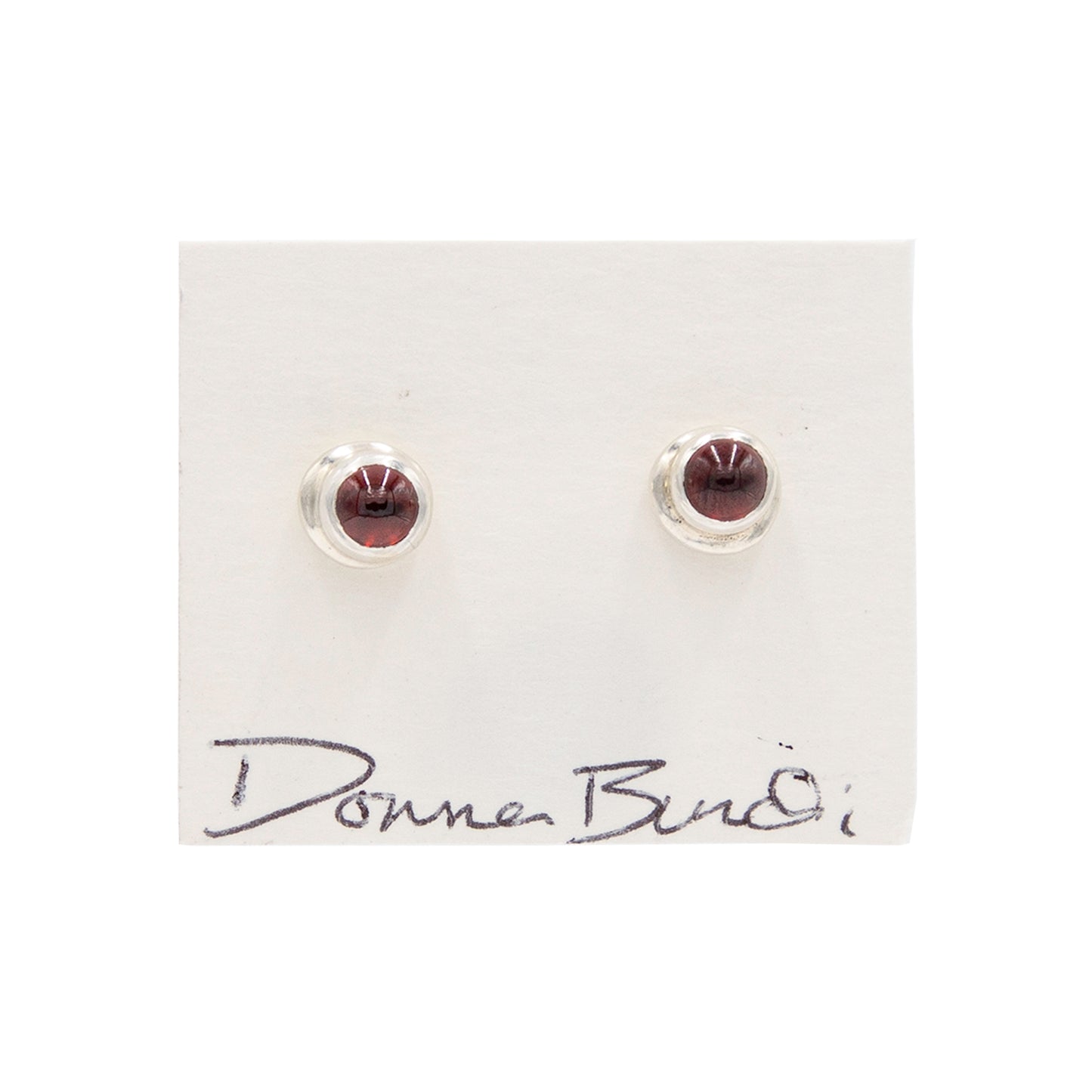 5mm Garnet Nugget Post Earring