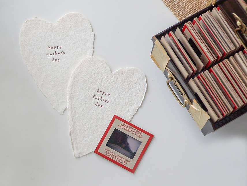 Happy Mother's Day Greeted Heart Handmade Paper Letterpress
