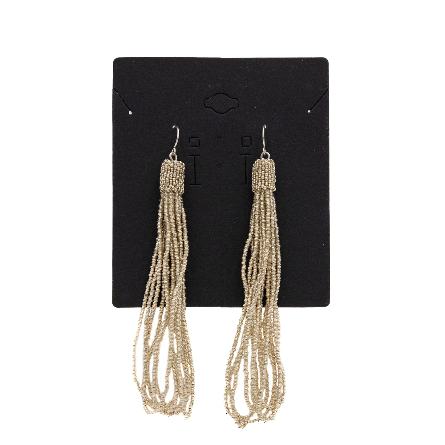 7 Bead Silver Hook Earrings