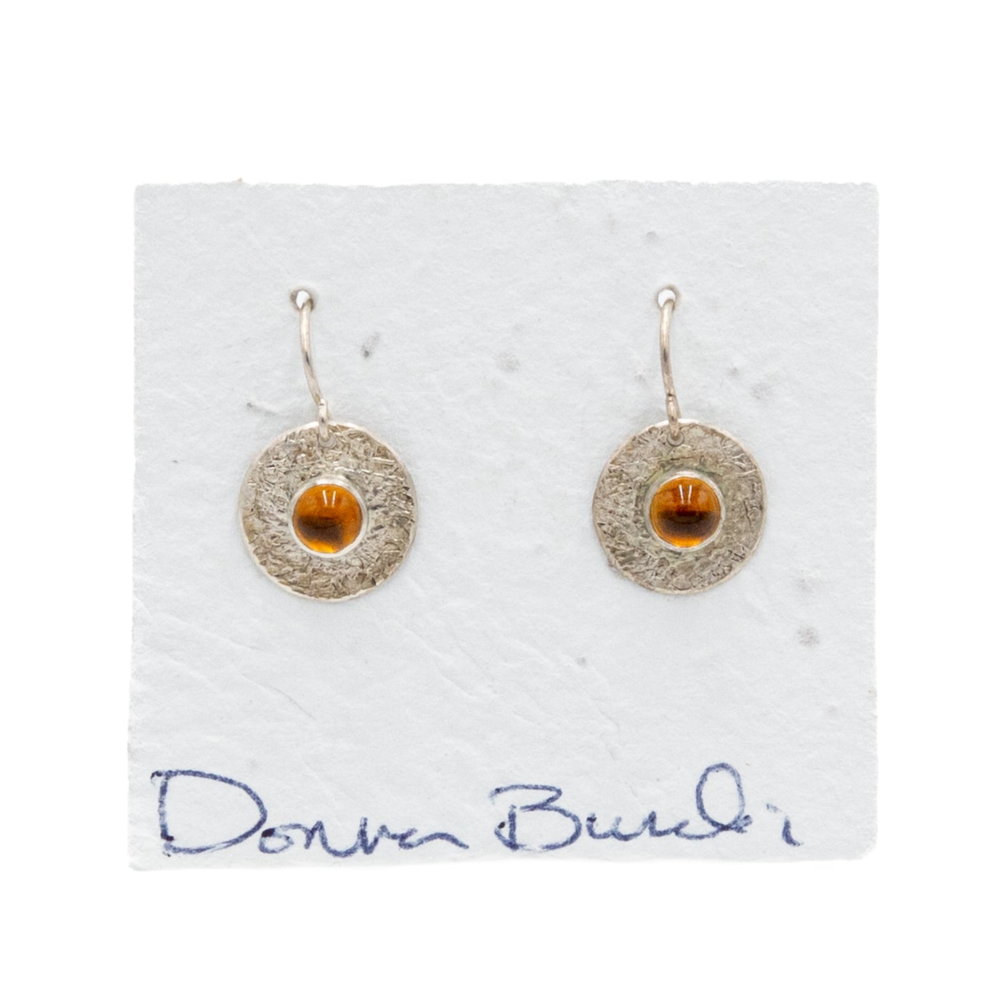 Citrine Circle Hook Earrings