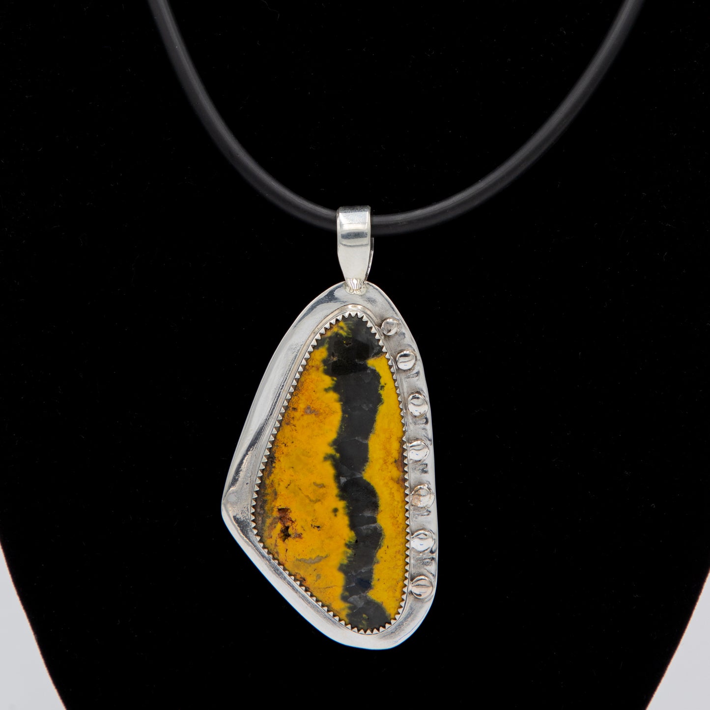 Bumblebee Jasper & Sterling Pendant
