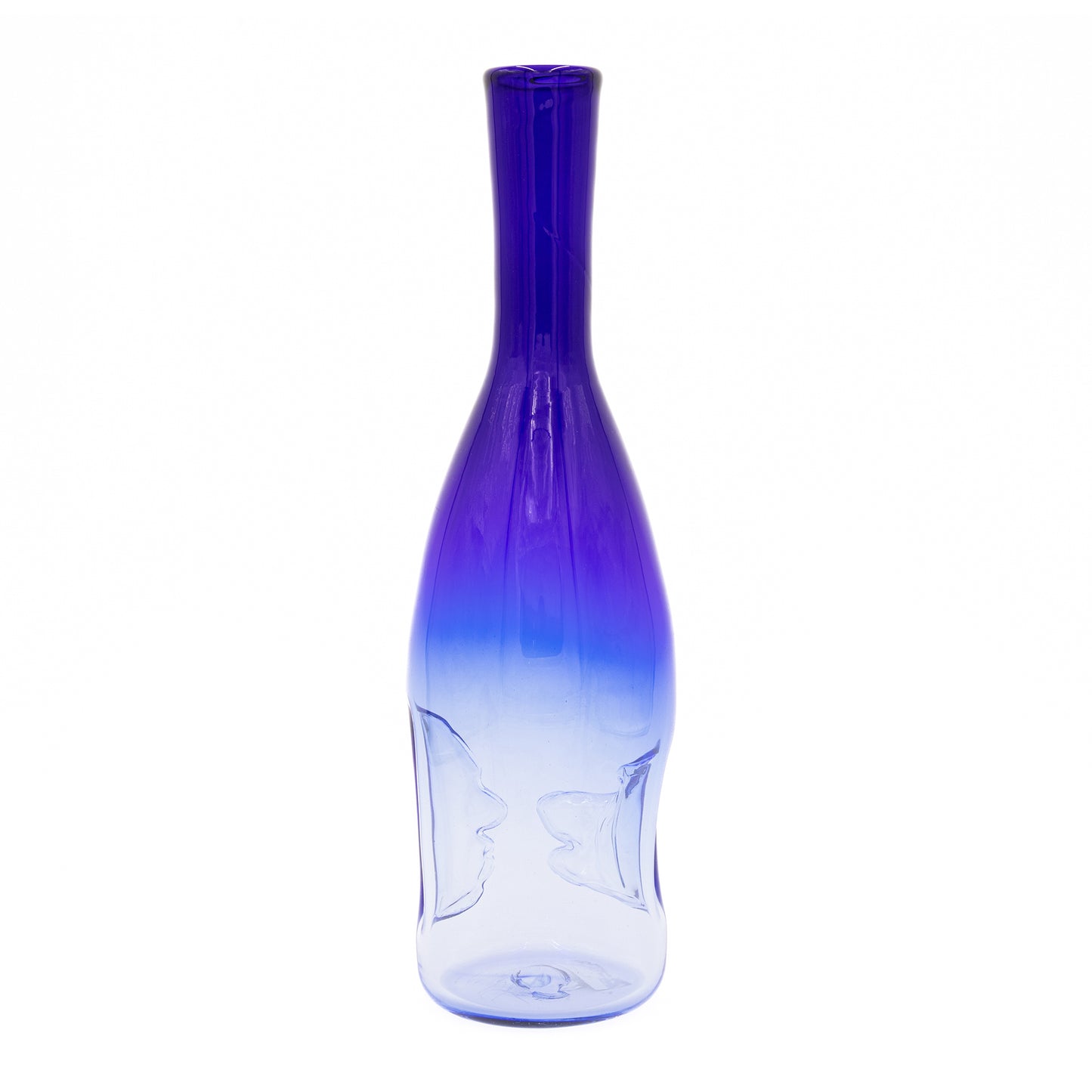 Dog and Person Vase, Blue