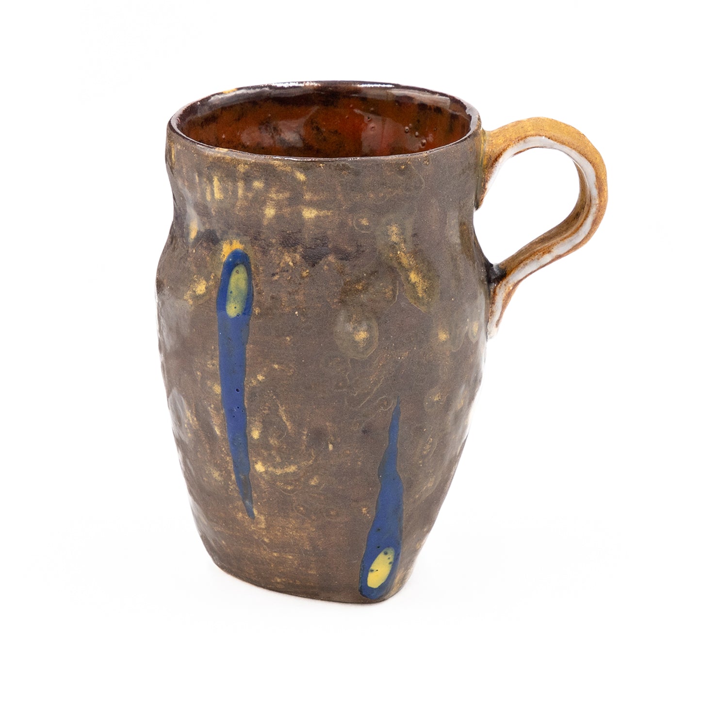 Gray Cup with Blue Flames