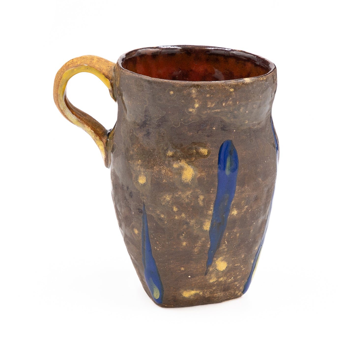 Gray Cup with Blue Flames