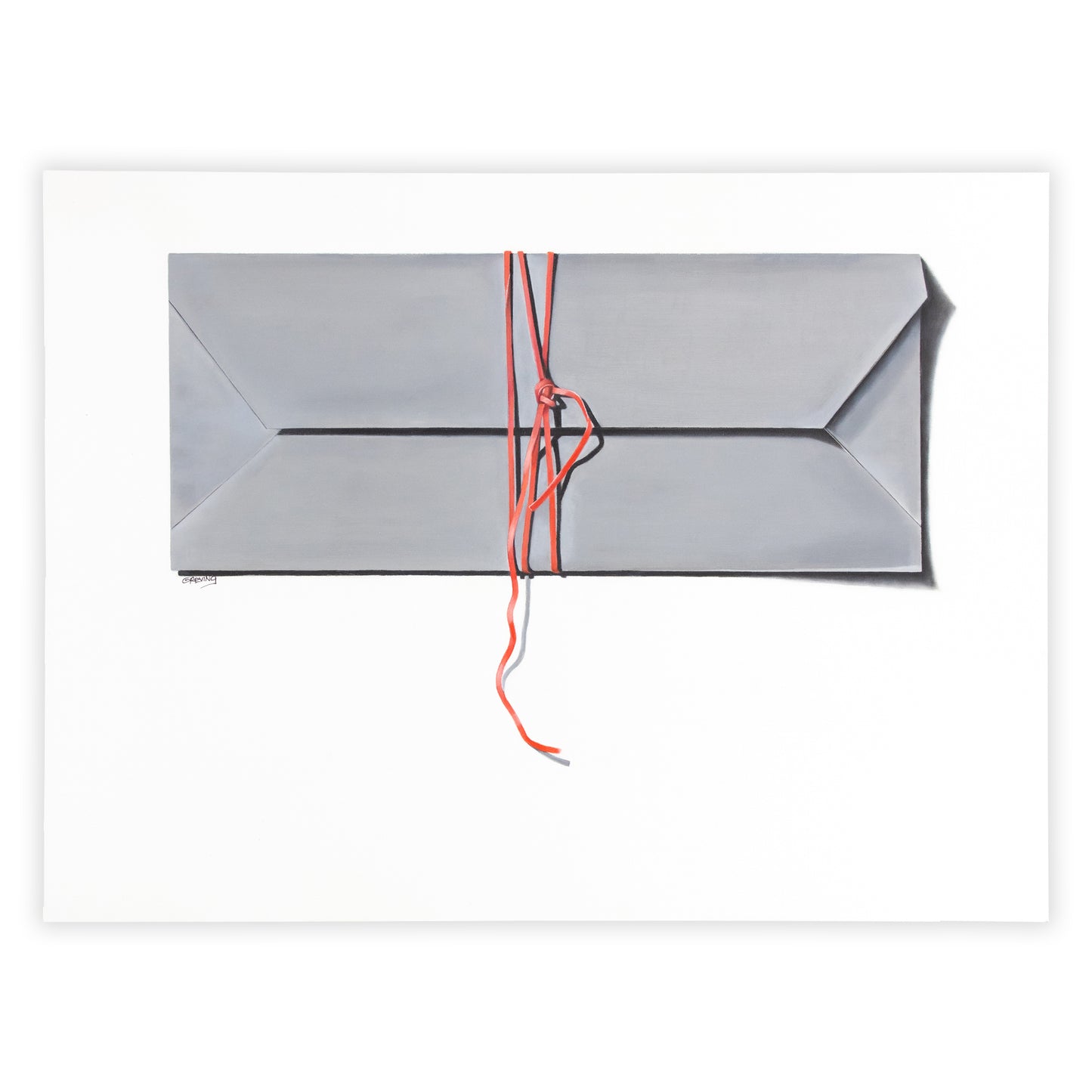 Grey Envelope with Red Tie
