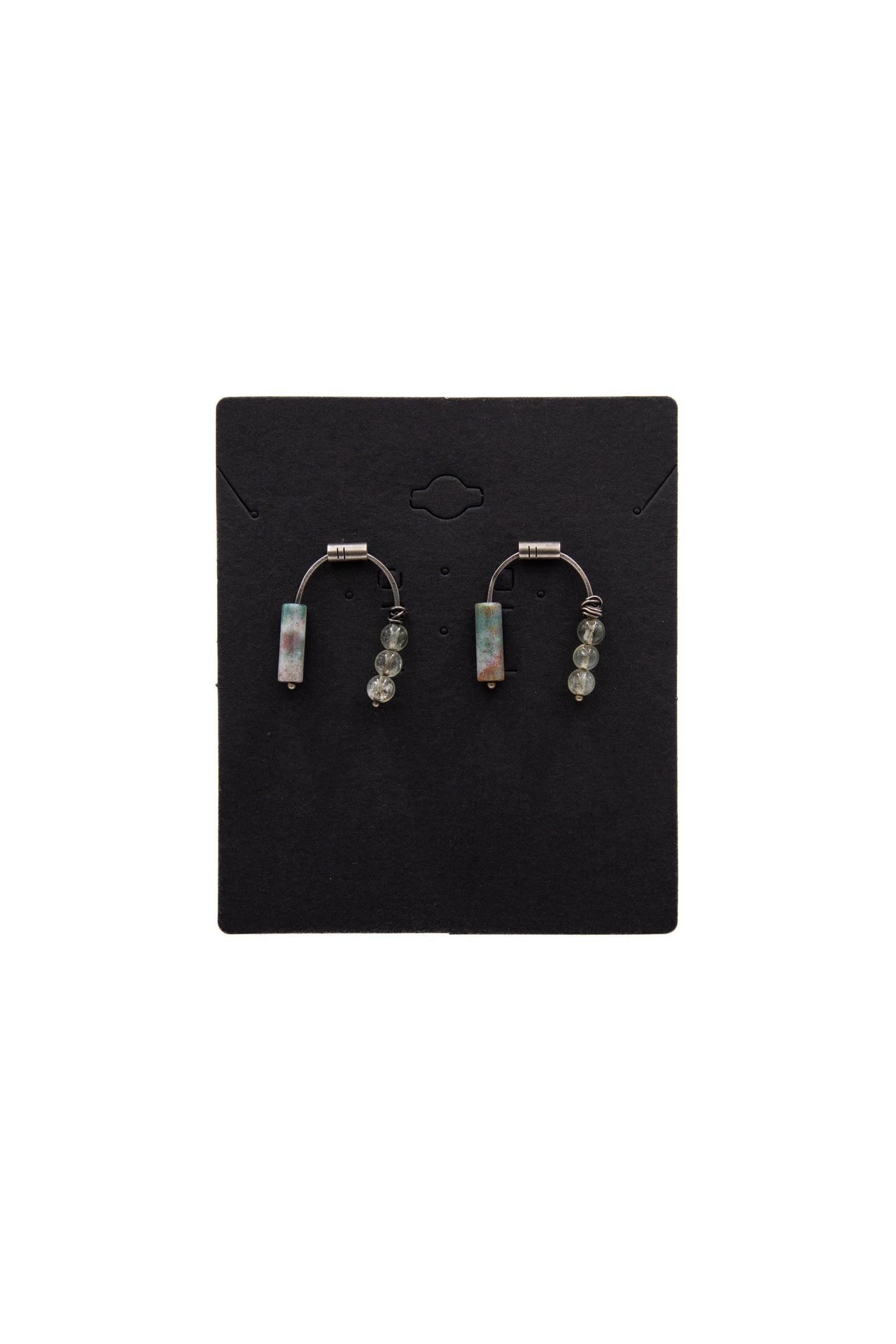 Mobile Jasper & Quartz Sterling Silver Earrings