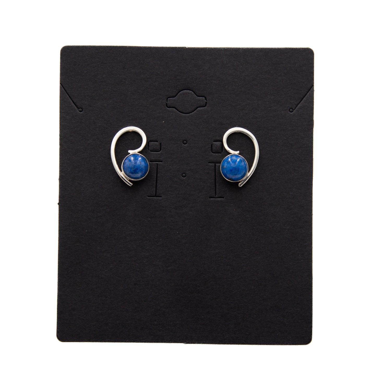 Sterling Silver Earrings with Denim Lapis - 10570