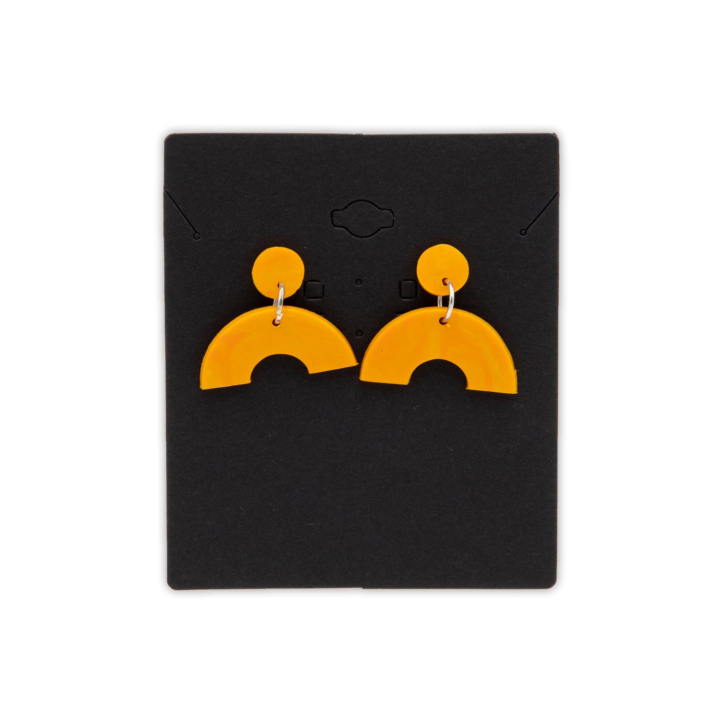 Orange Swirl Half Moon Earrings