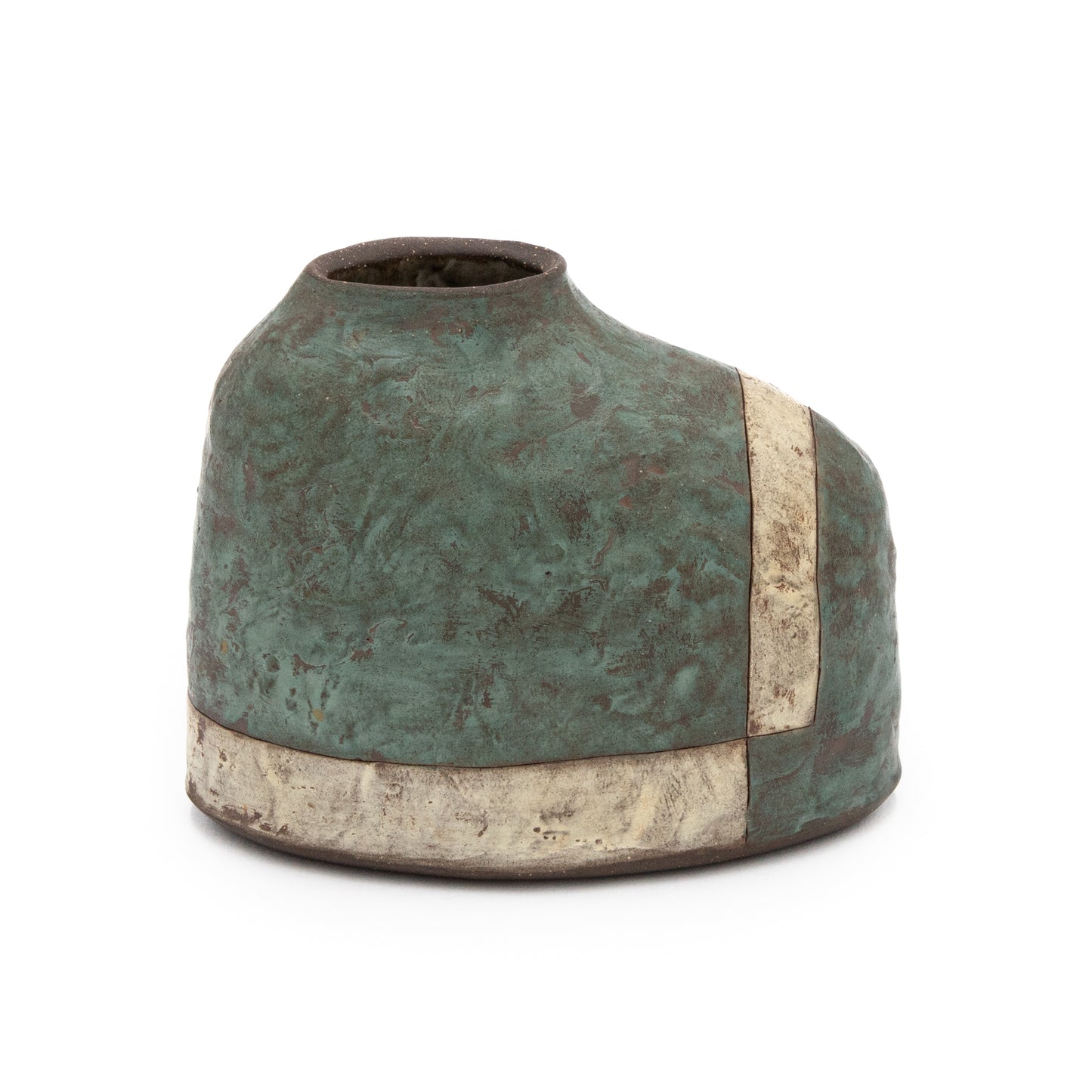 Oval Divided Blue Window Vase