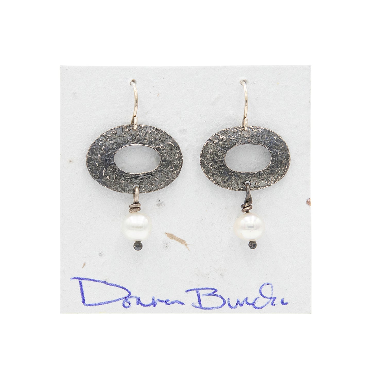 Oxidized w/ Pearl Hook Earring