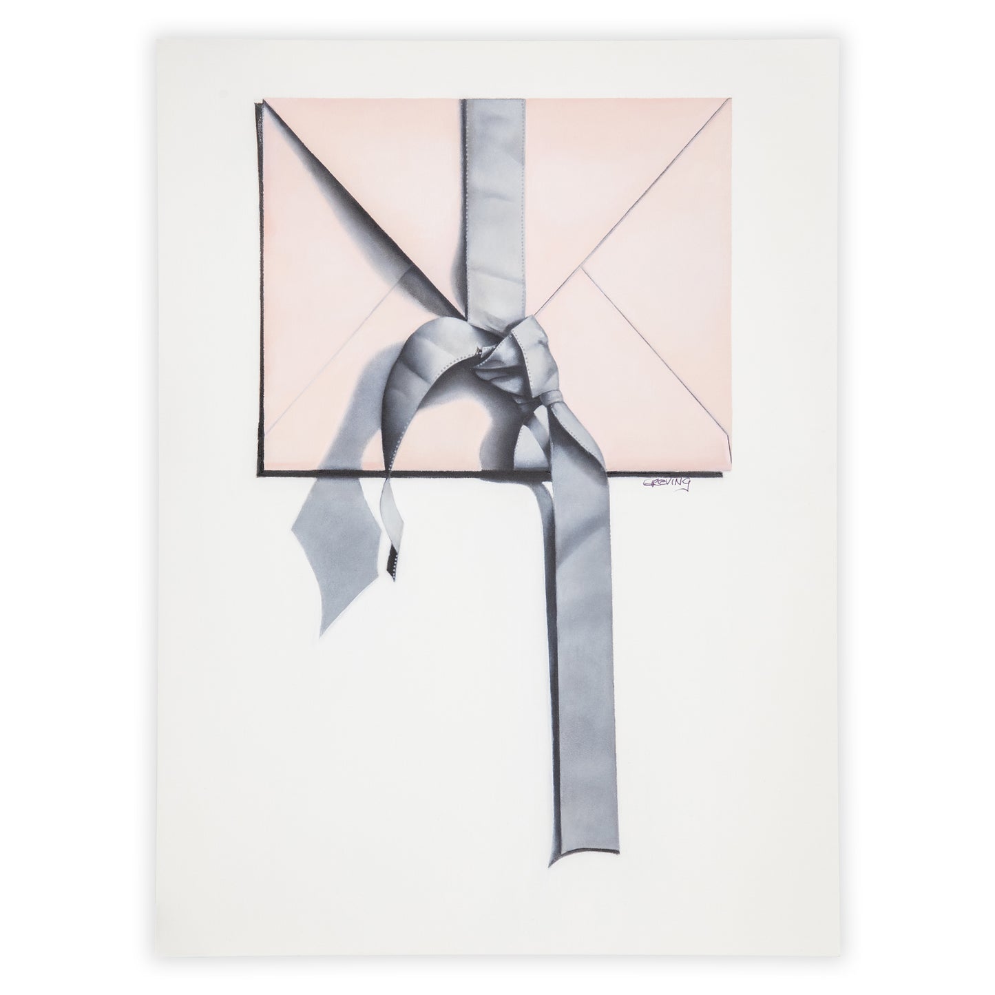 Pink Envelope with Grey Ribbon
