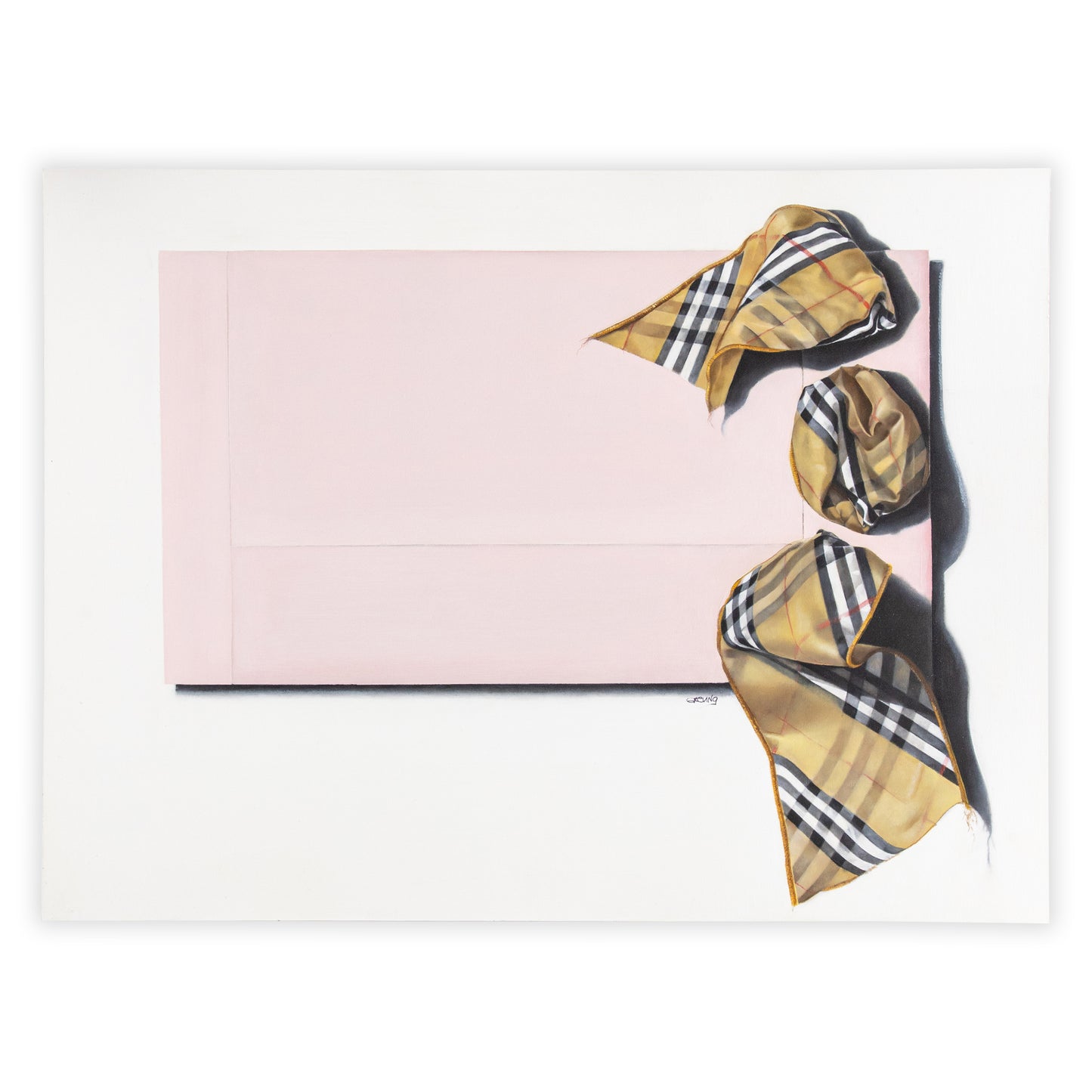Pink Envelope with Plaid Ribbon