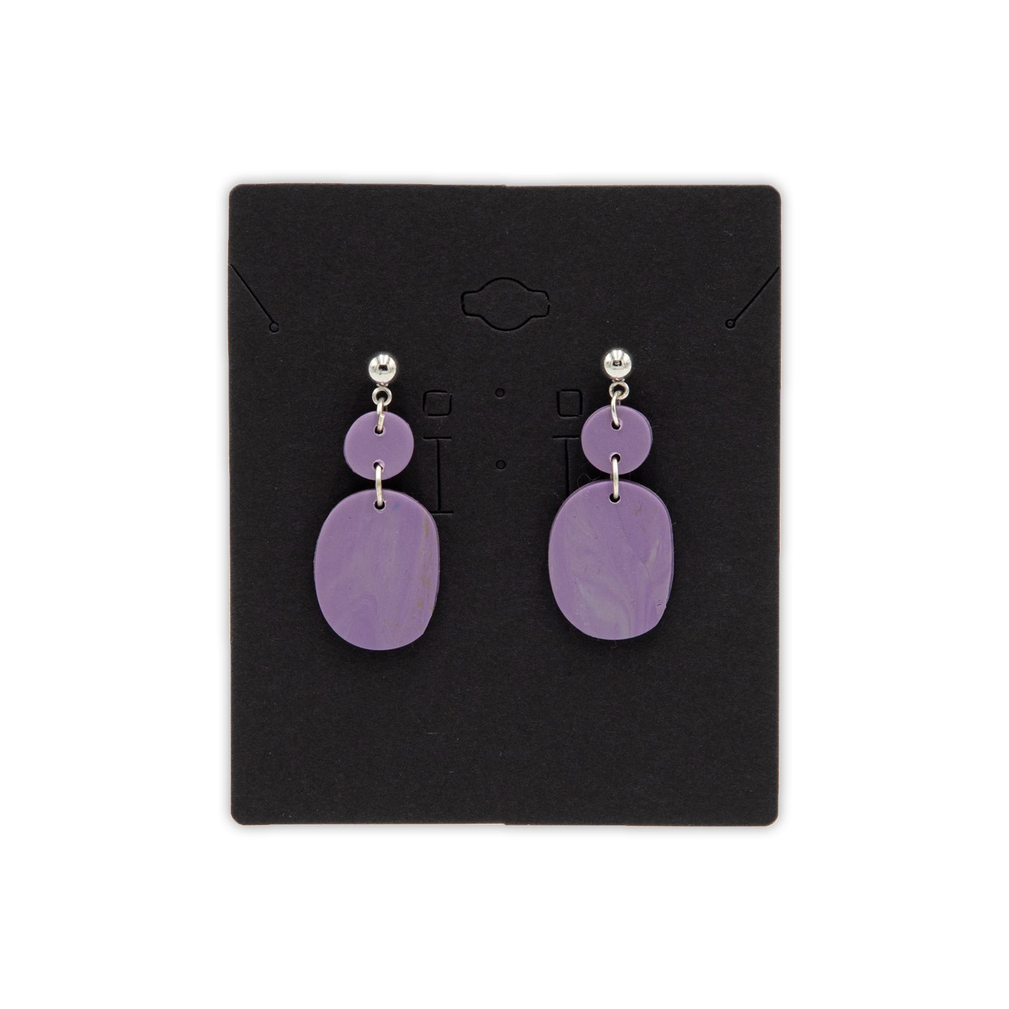 Purple Oval Double Dangle Earrings