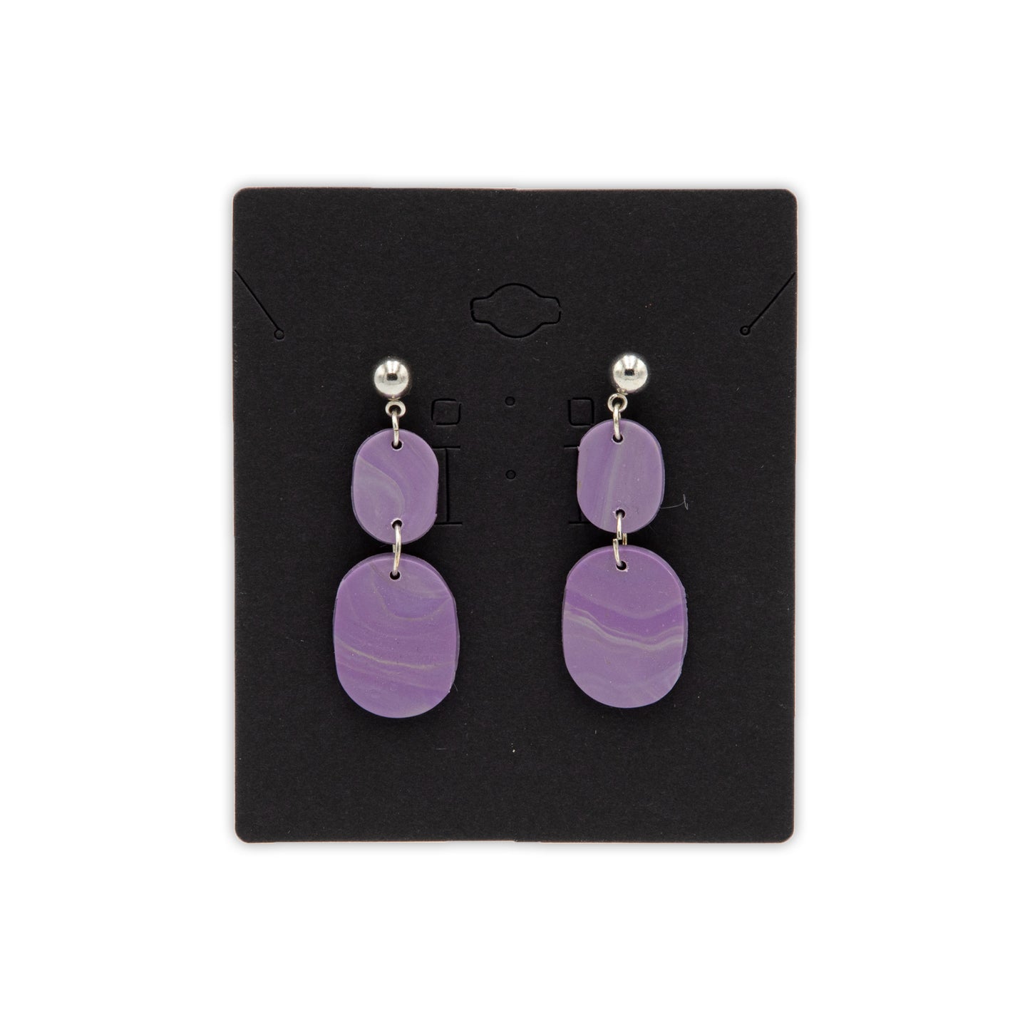 Purple Swirl Oval Dangle Earrings