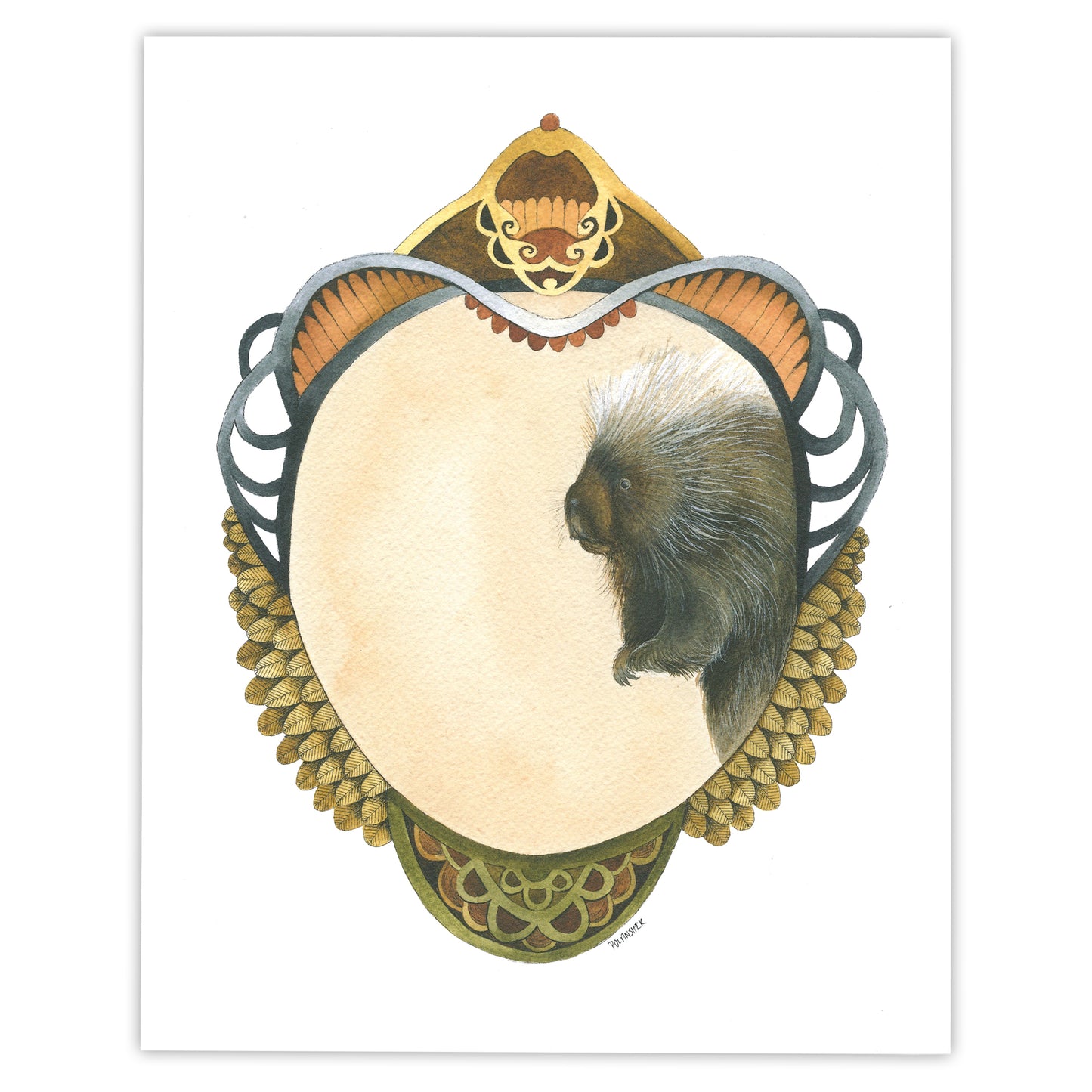 Quilted Portrait: Porcupine Print