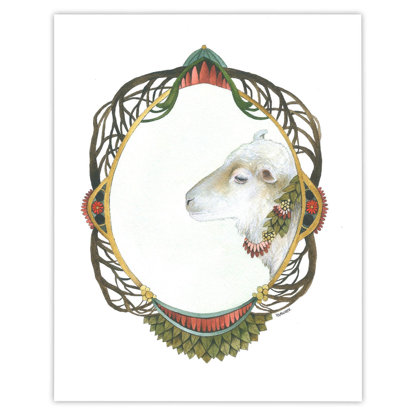 Quilted Portrait: The Sheep Print