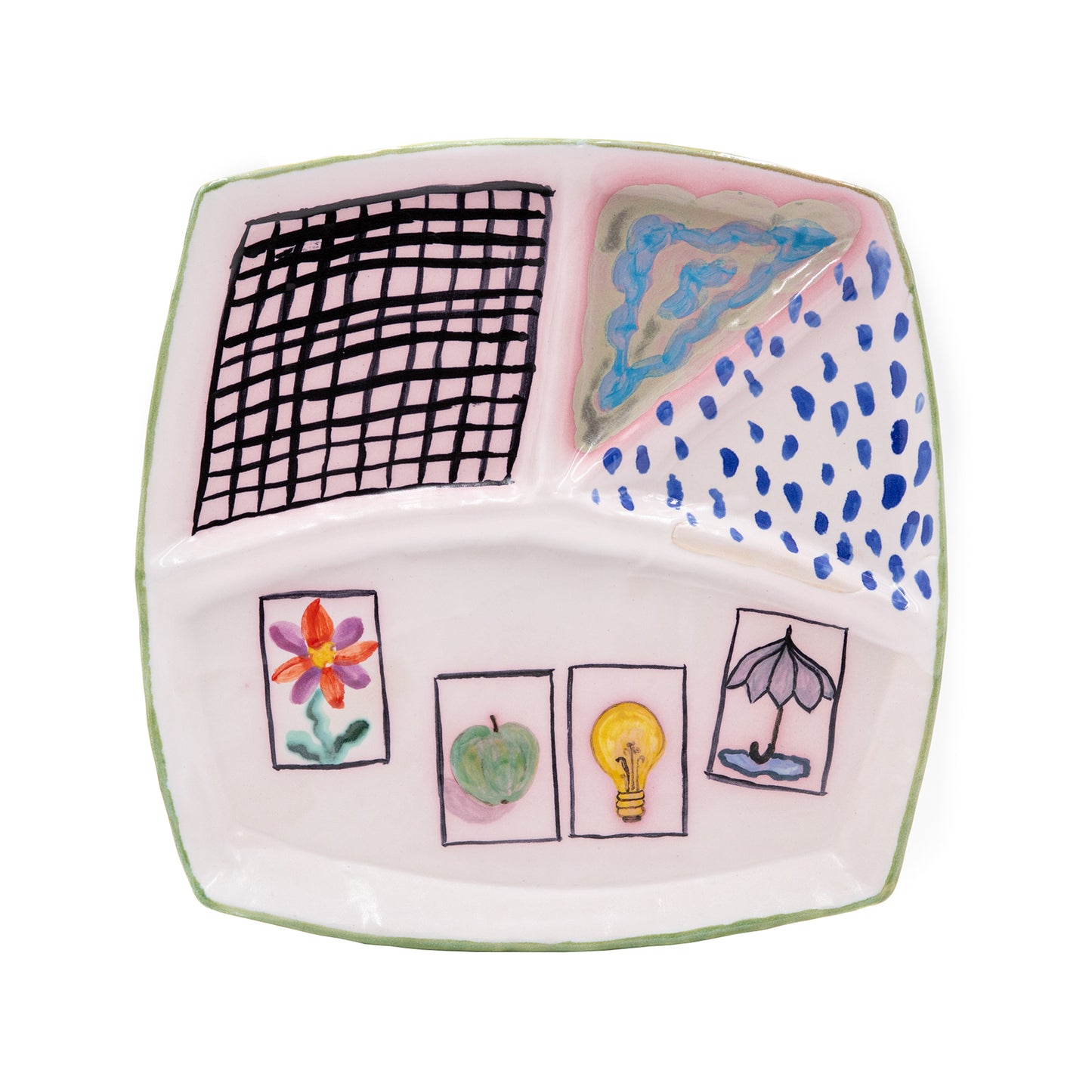 Rainy Grid and Cards Plate