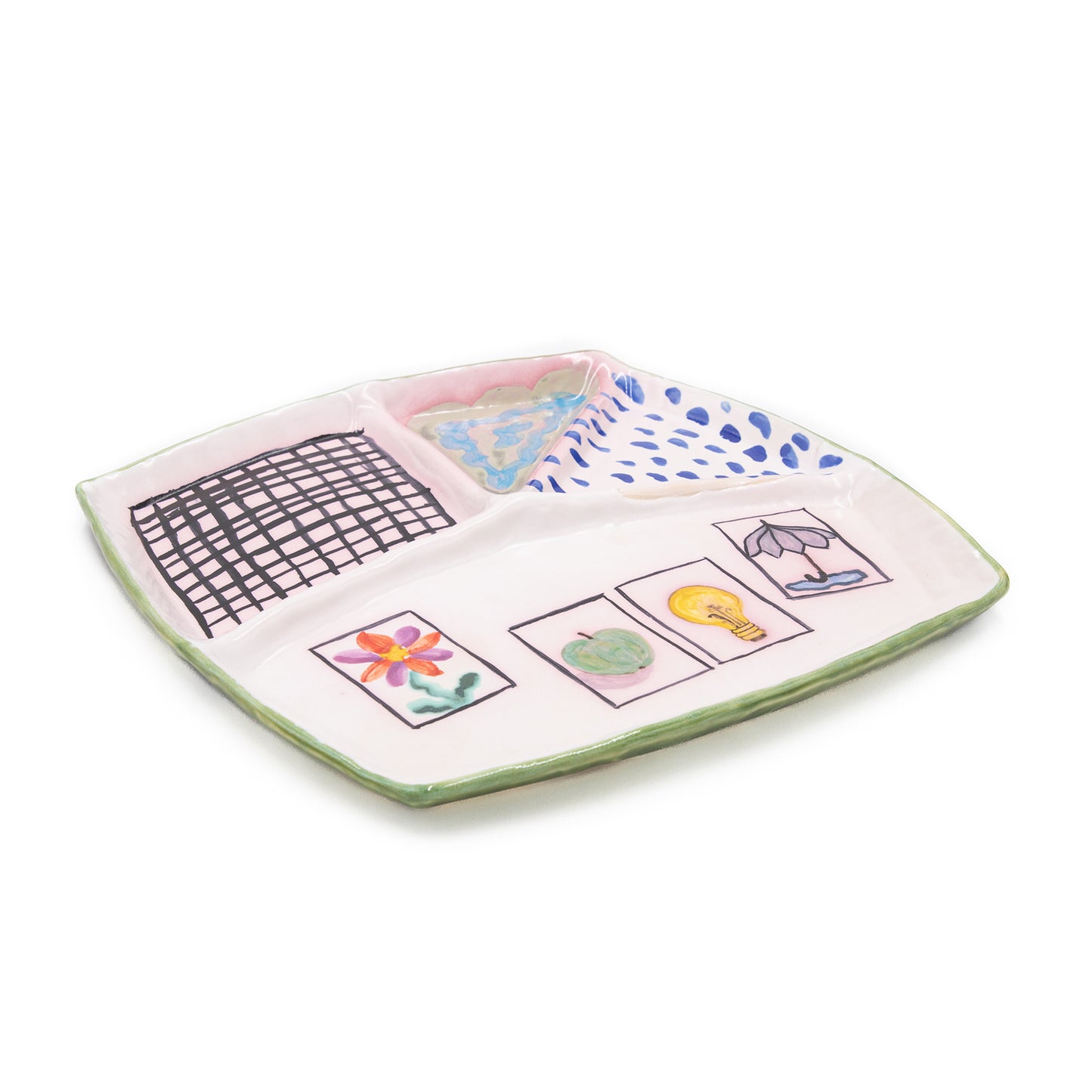 Rainy Grid and Cards Plate