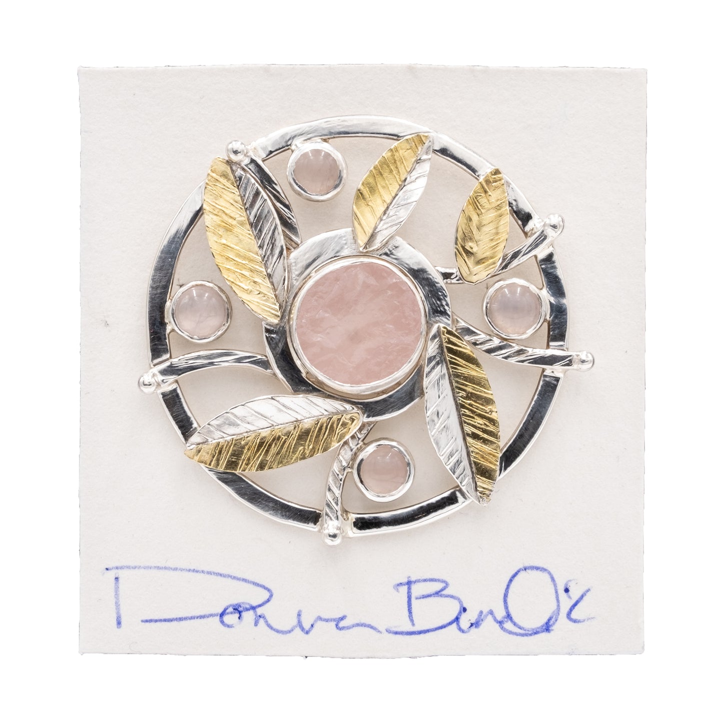 Rose Quarts Garden Brooch