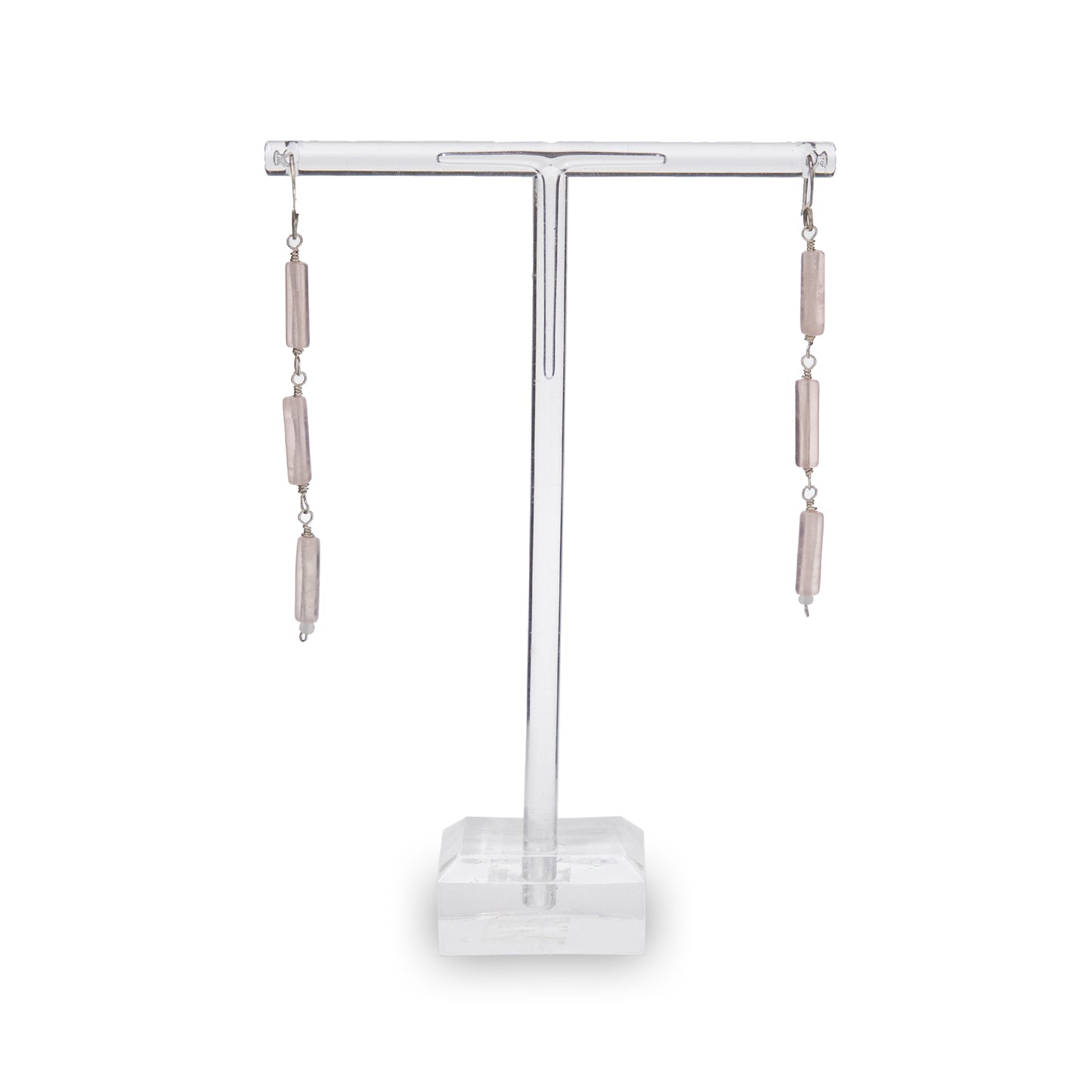Rose Quartz Trio Earrings