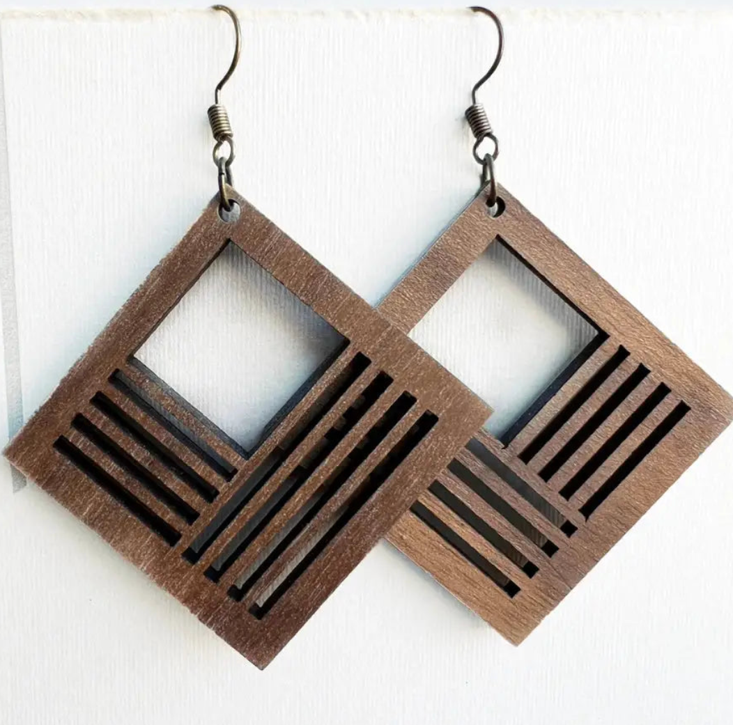 Lilith Wood Drop Earrings