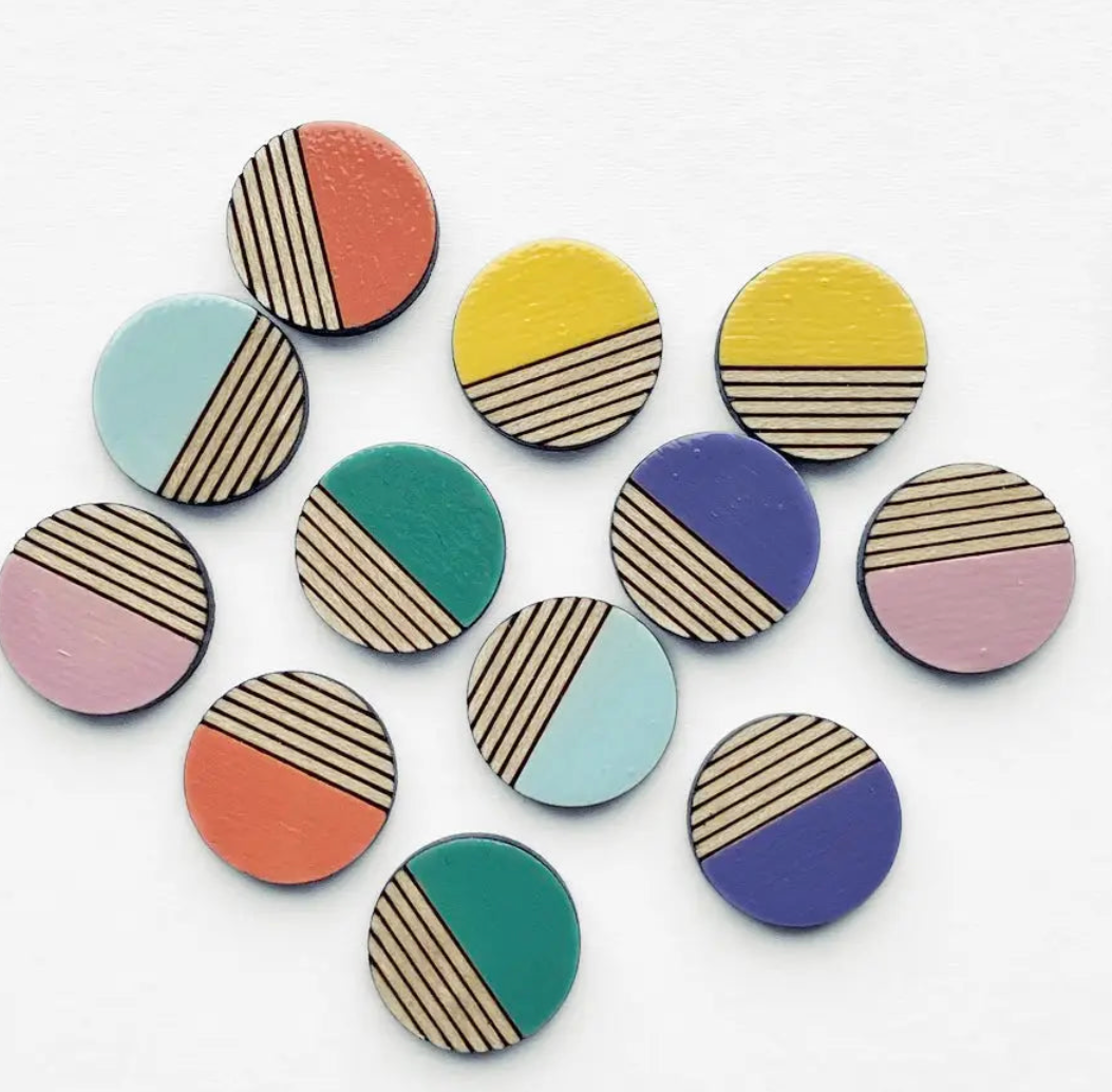 Retro Wood Stud Earrings