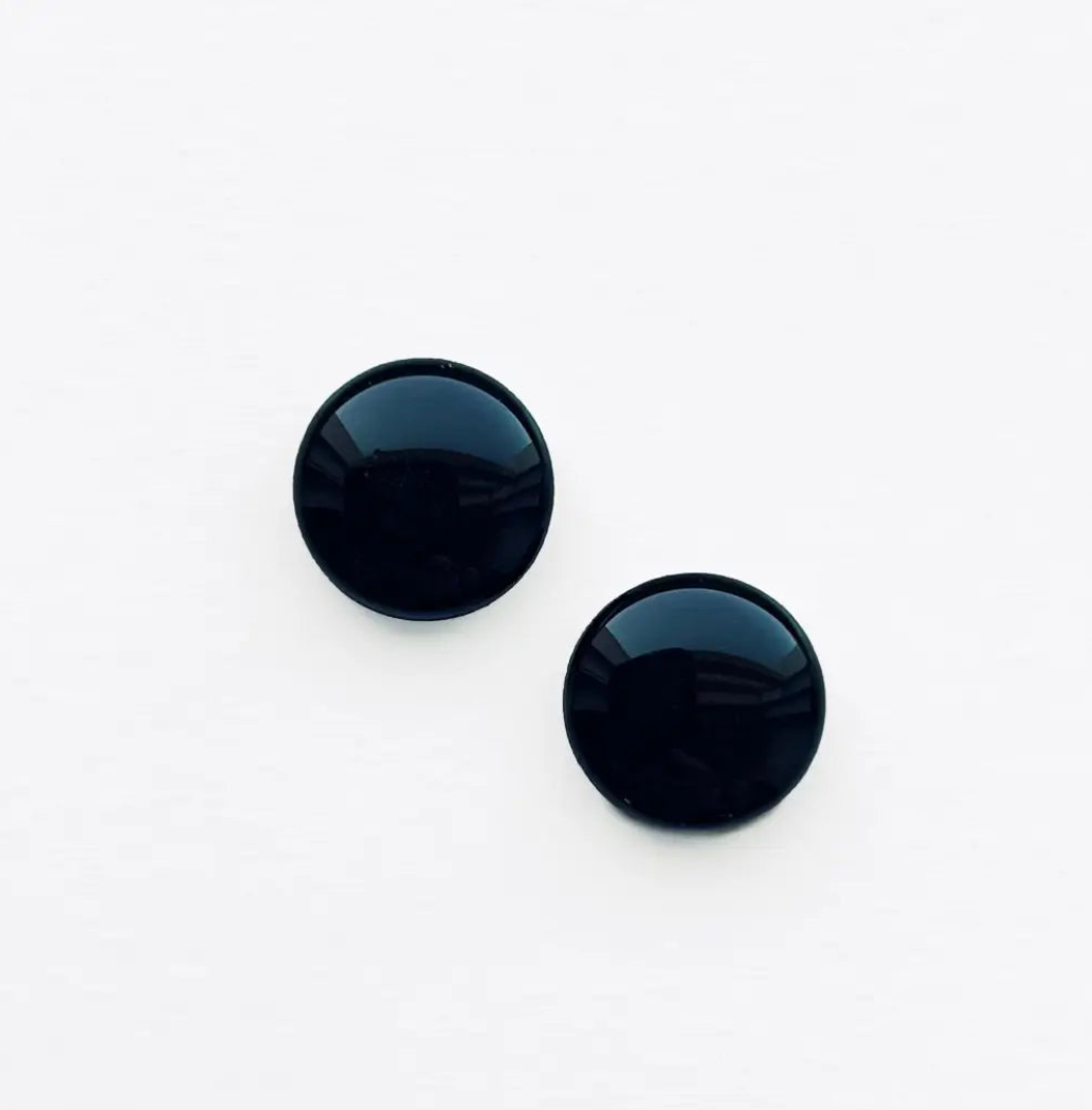 Resin Finish Stud Earrings
