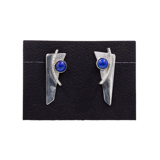 Sterling Silver and Lapis Earrings - E-74B