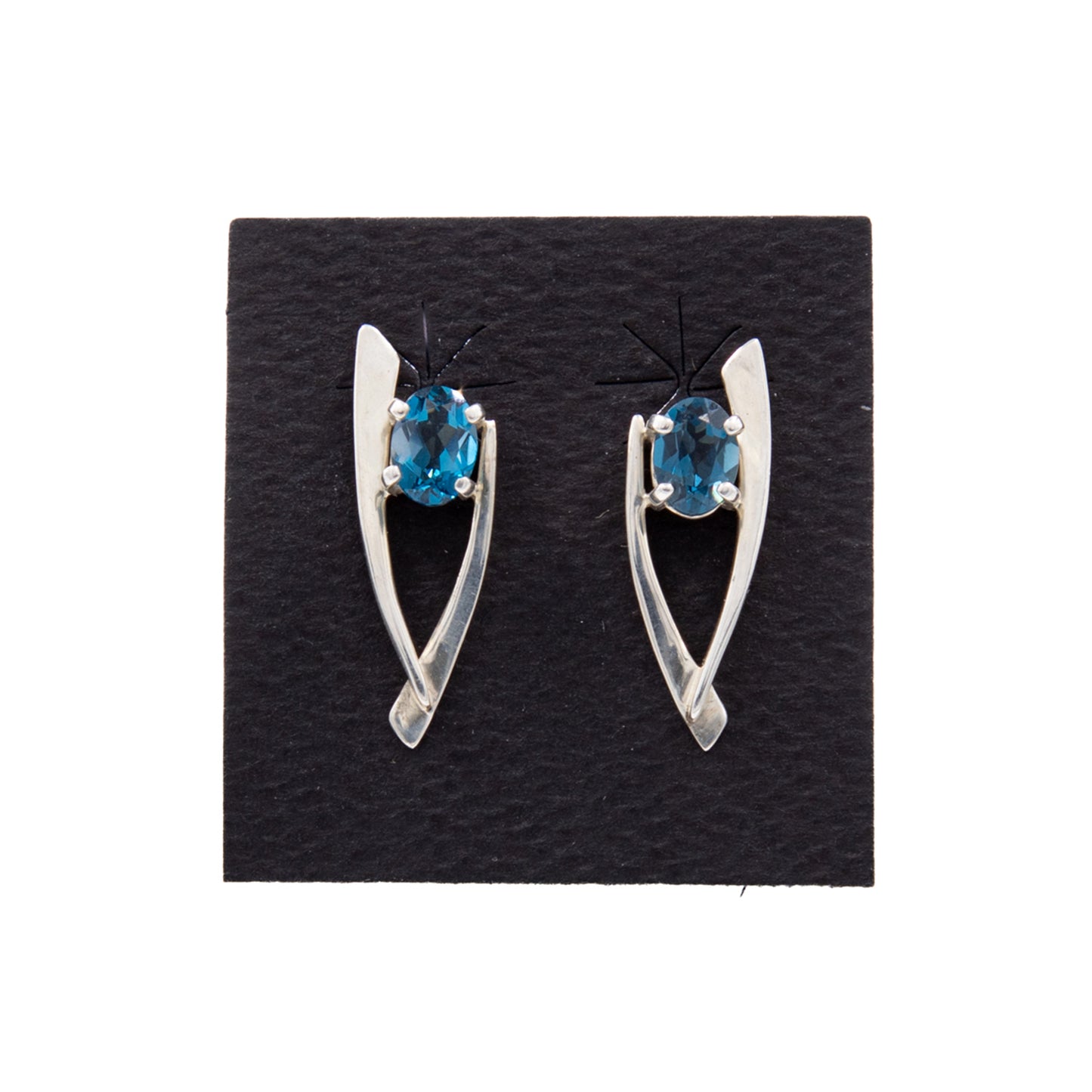 Sterling Silver and London Blue Topaz Earrings - EP-127