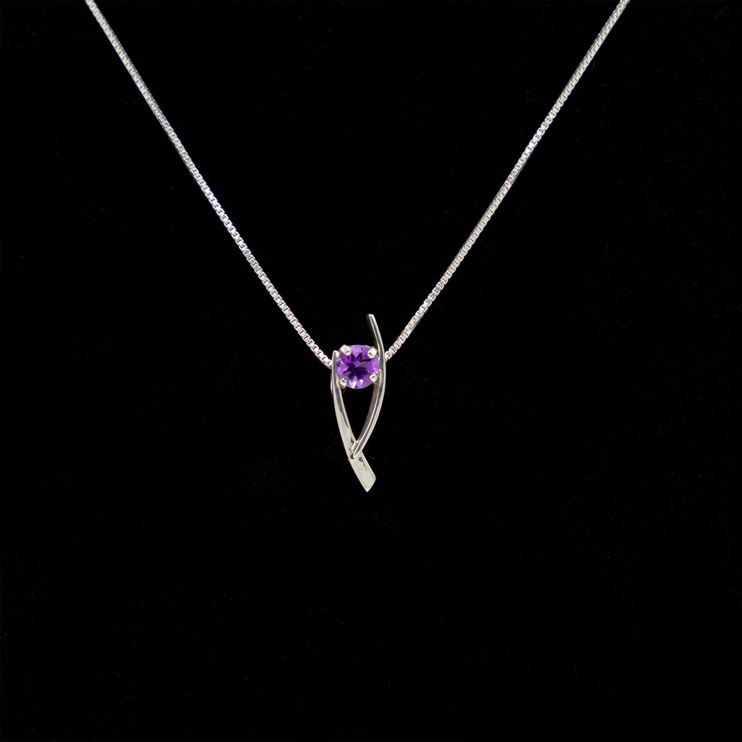 Sterling & Amethyst Pendant Necklace