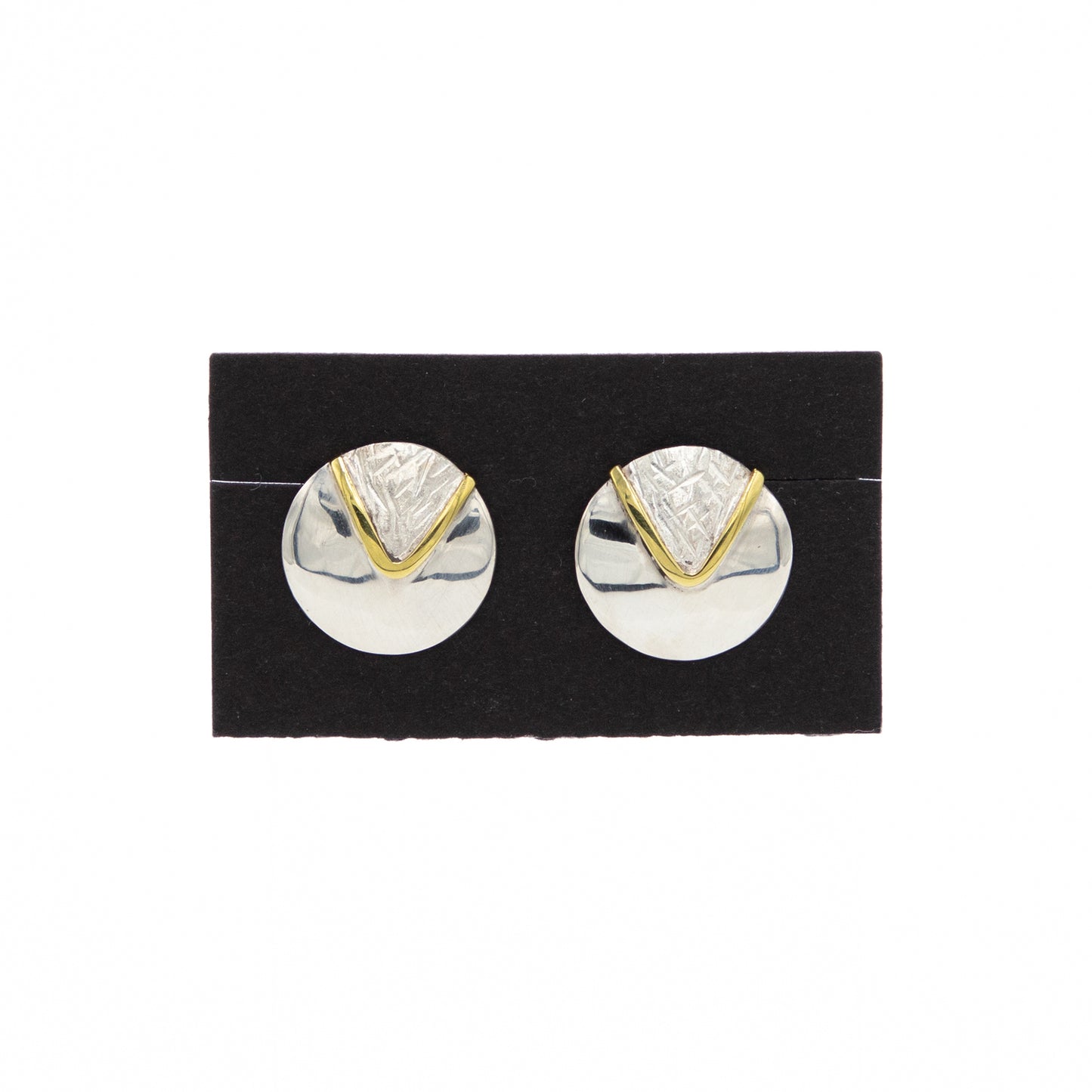 Sterling & Brass Disc Earrings