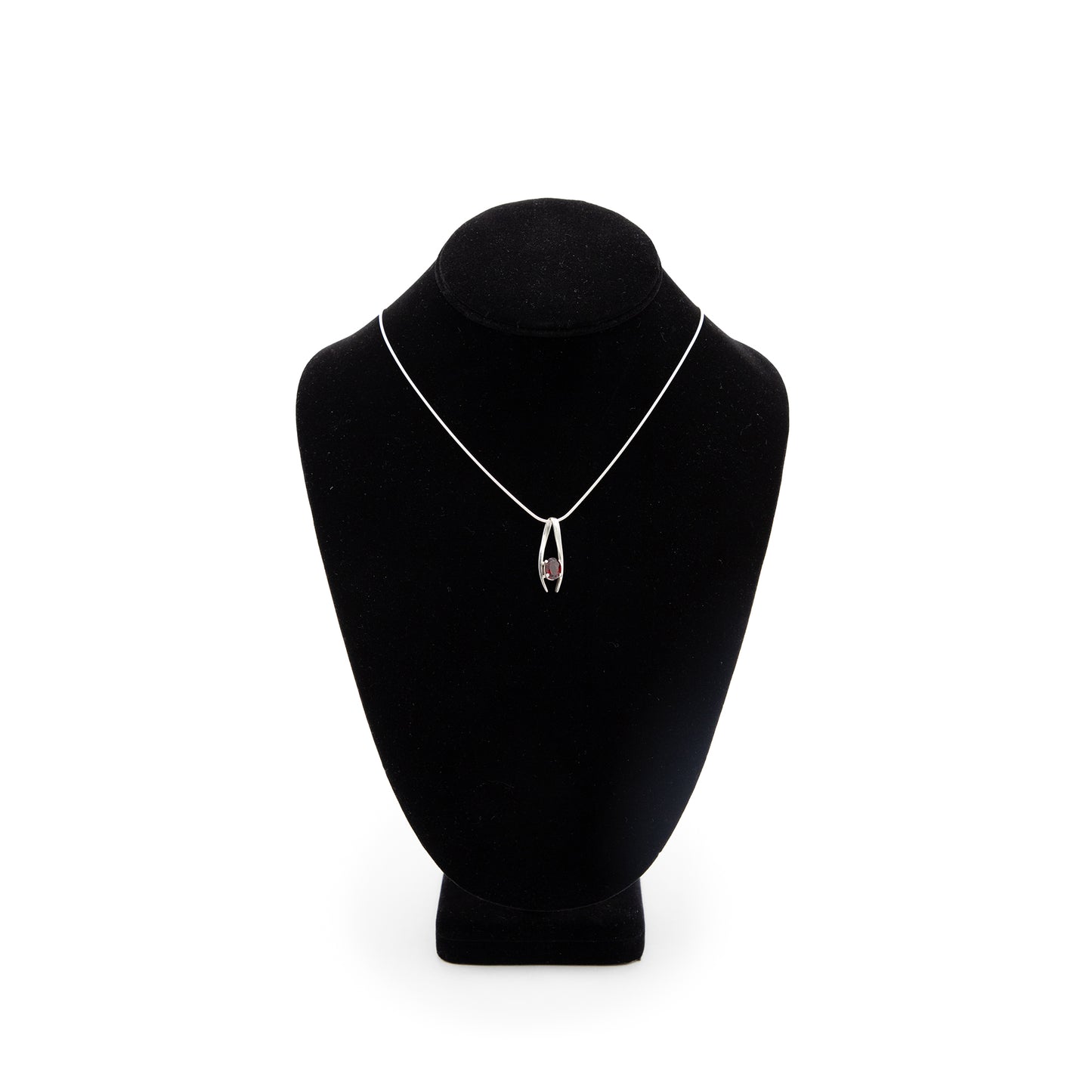 Sterling & Garnet Pendant Necklace
