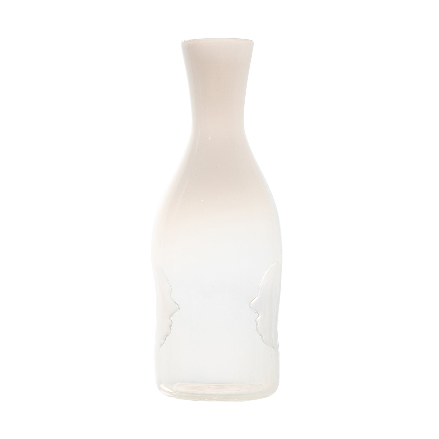 Two Profile Face Vase, White
