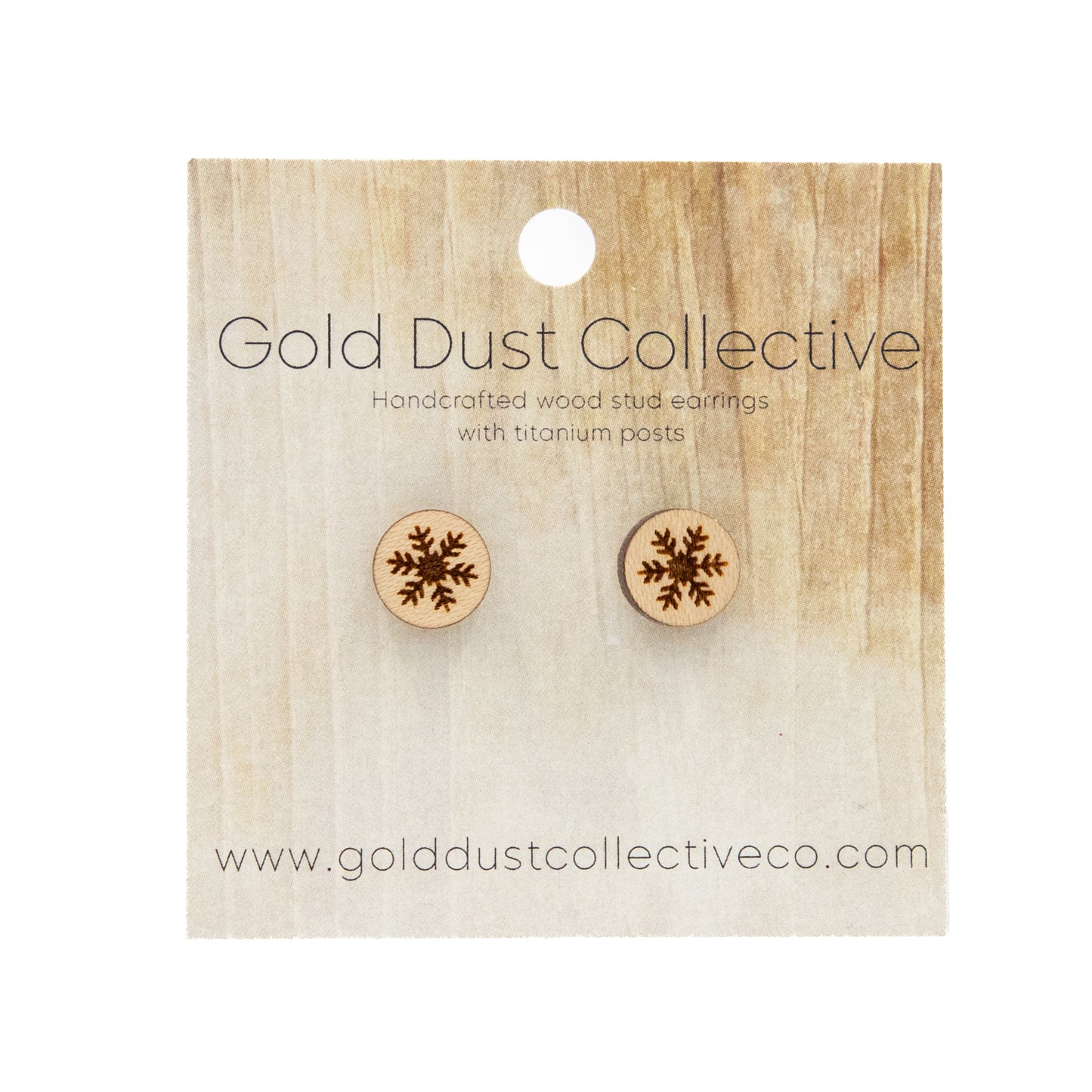 Wooden Christmas Stud Earrings