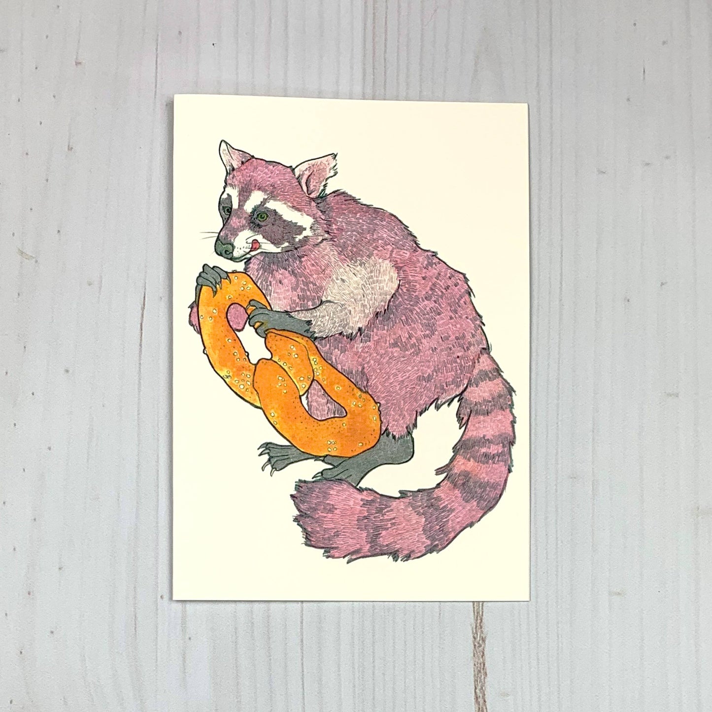 Raccoon Philly Pretzel 5x7" Notecard
