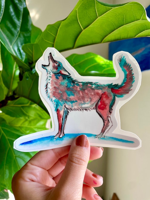 Howling Coyote Matte Vinyl Sticker