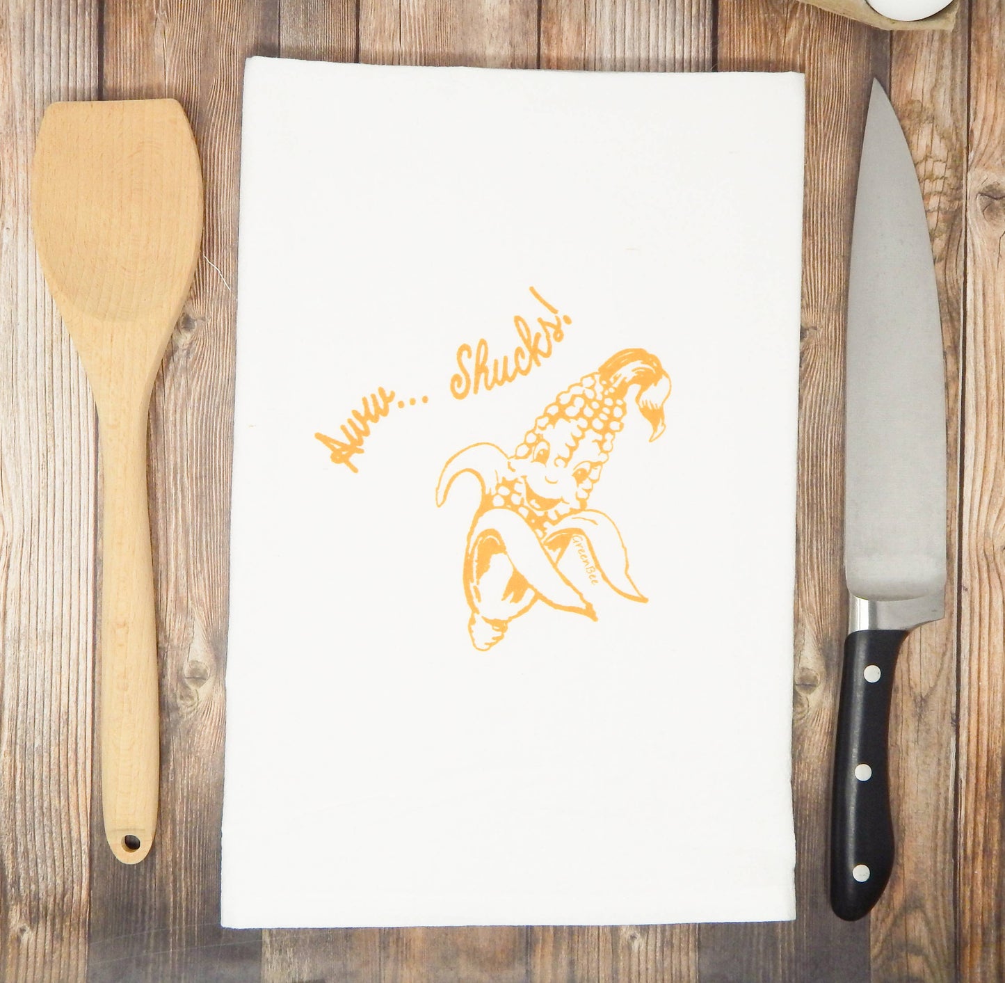 Aww Shucks Funny Corn Tea Towel