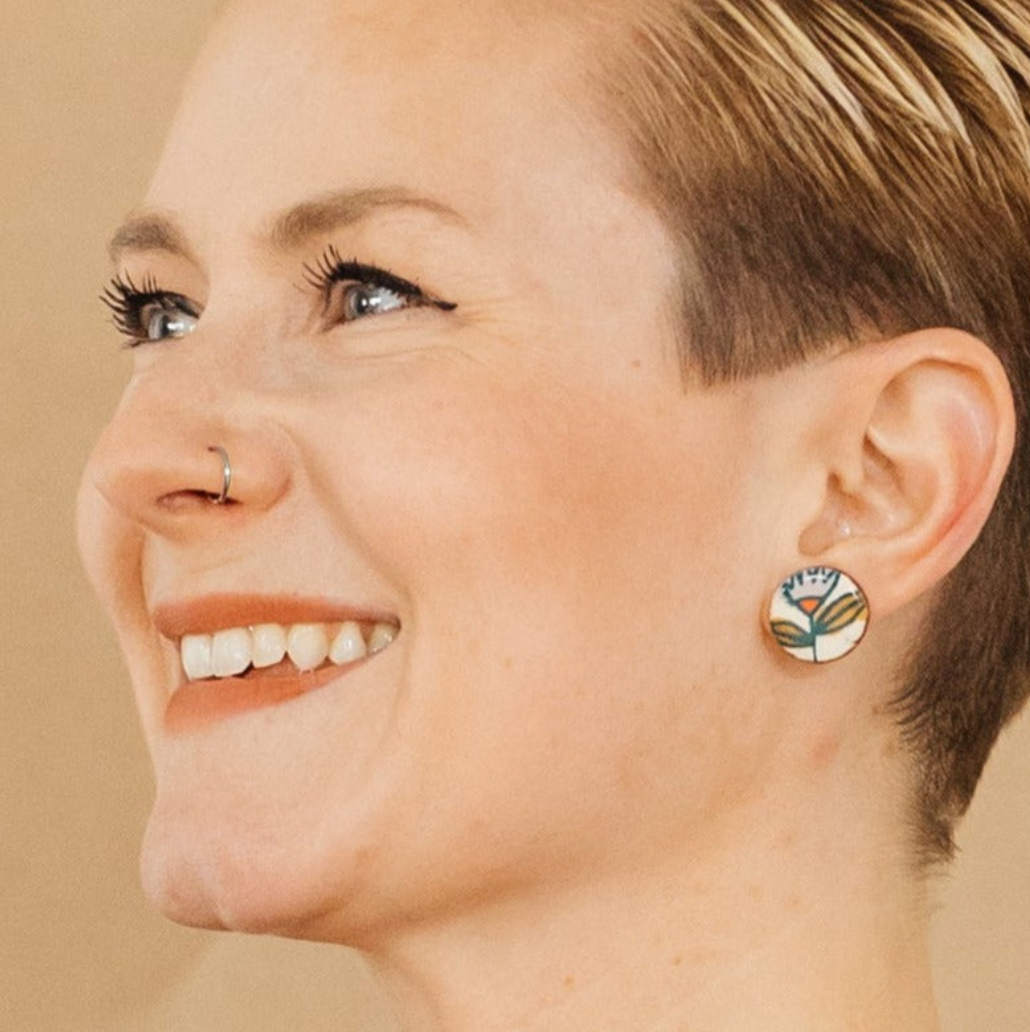 Prairie Sprig Stud Post Earrings