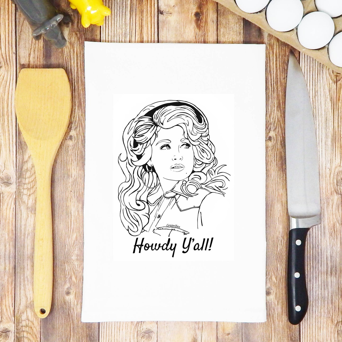 Howdy Y'all Dolly Parton Tea Towel