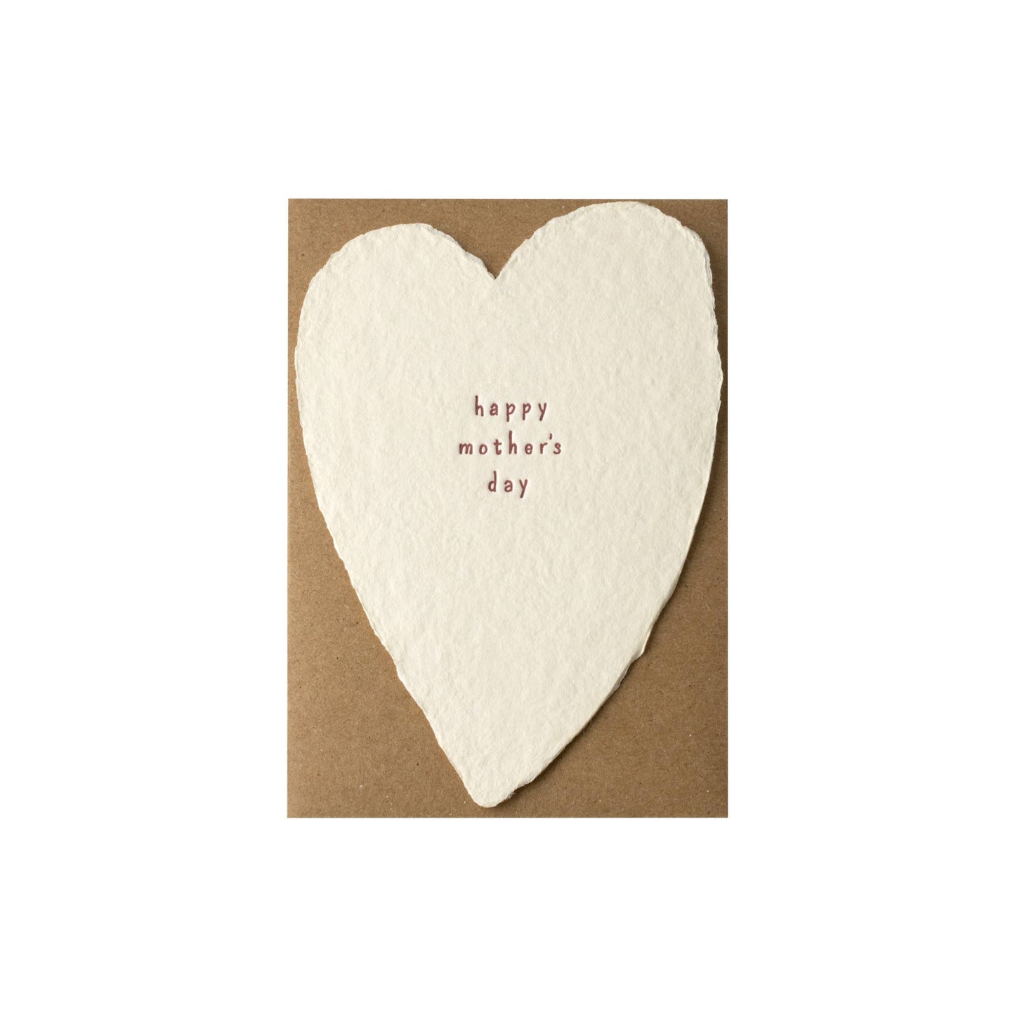 Happy Mother's Day Greeted Heart Handmade Paper Letterpress