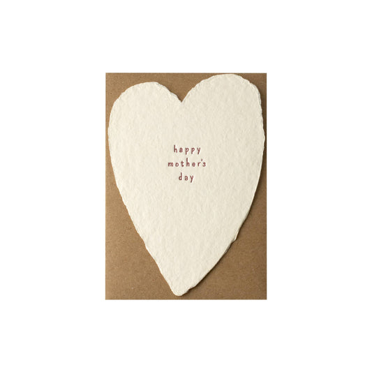 Happy Mother's Day Greeted Heart Handmade Paper Letterpress