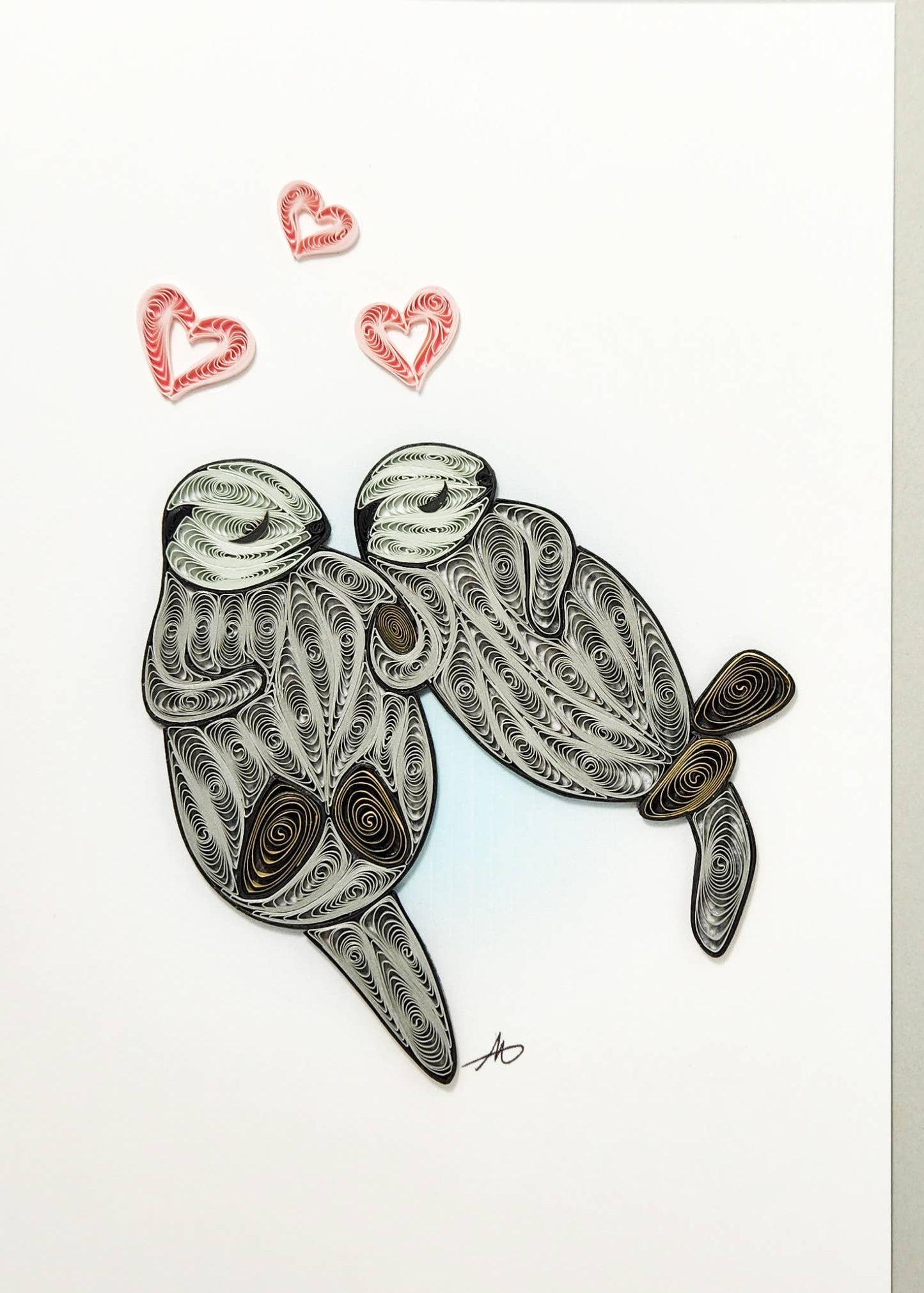 Iconic Quilling - Otter Couple Card