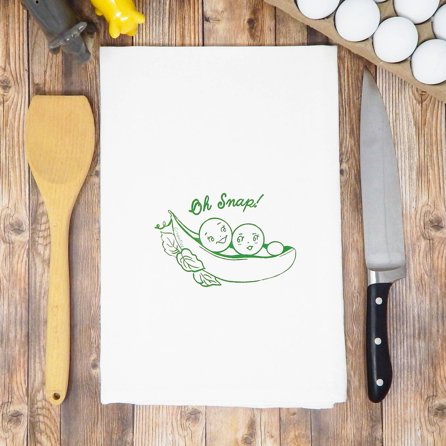 Oh Snap Funny Pea Tea Towel