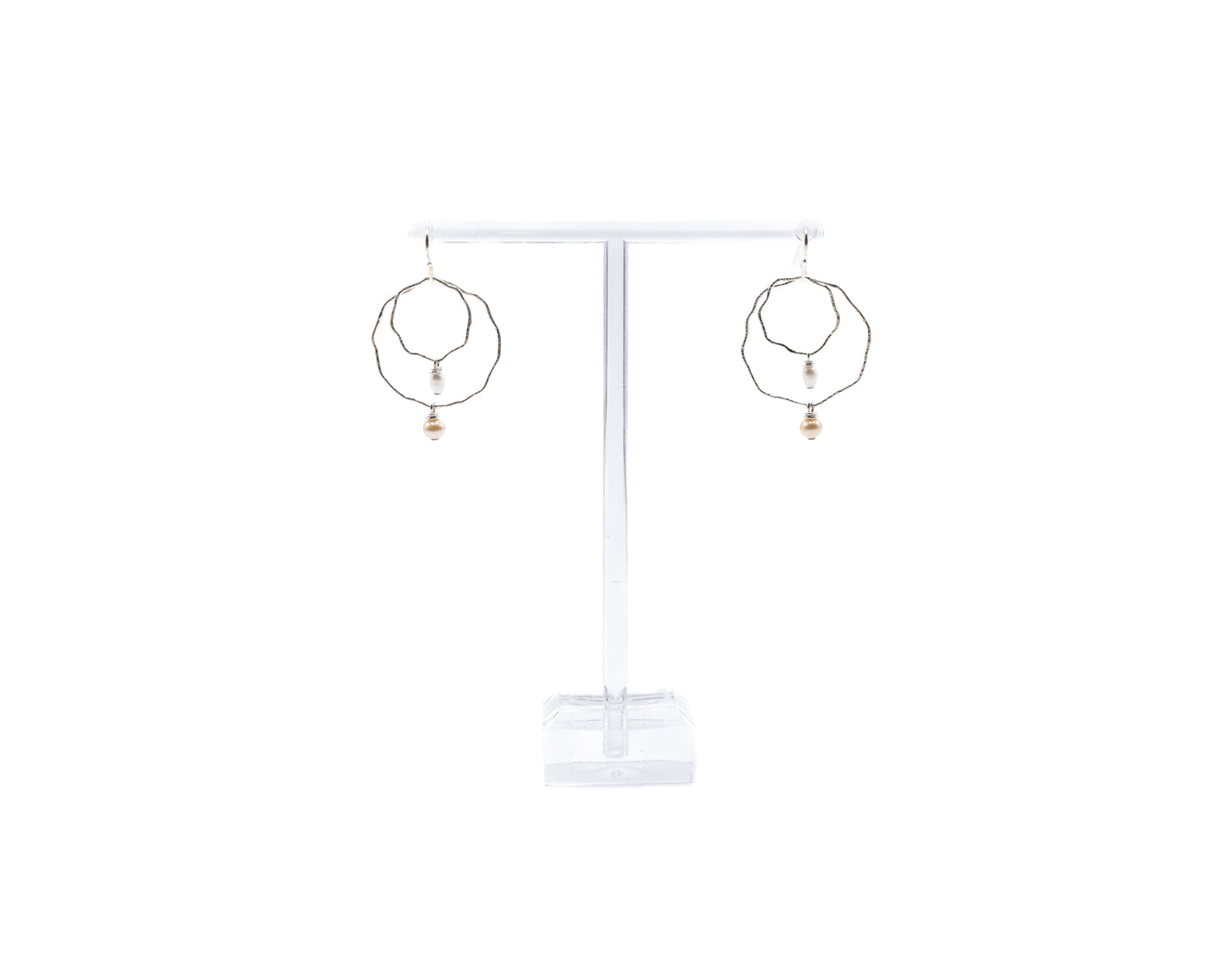 Double Drop Pearl Blossom Earrings