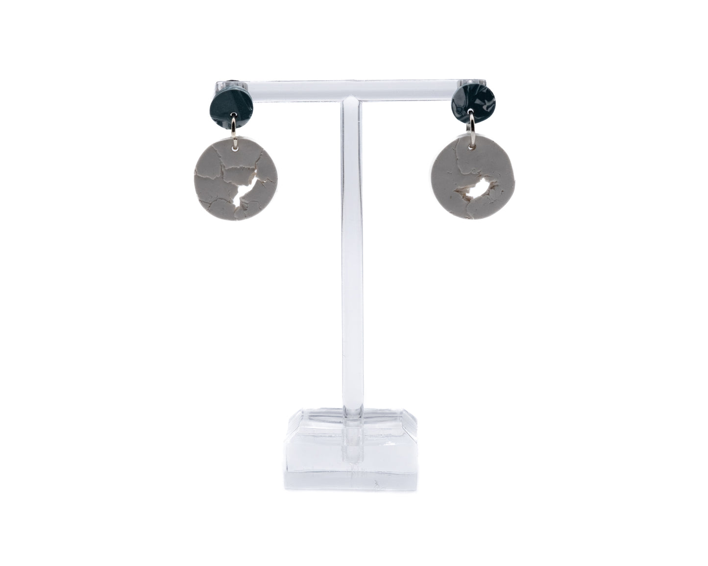 SM White & Blue Dangle Earrings